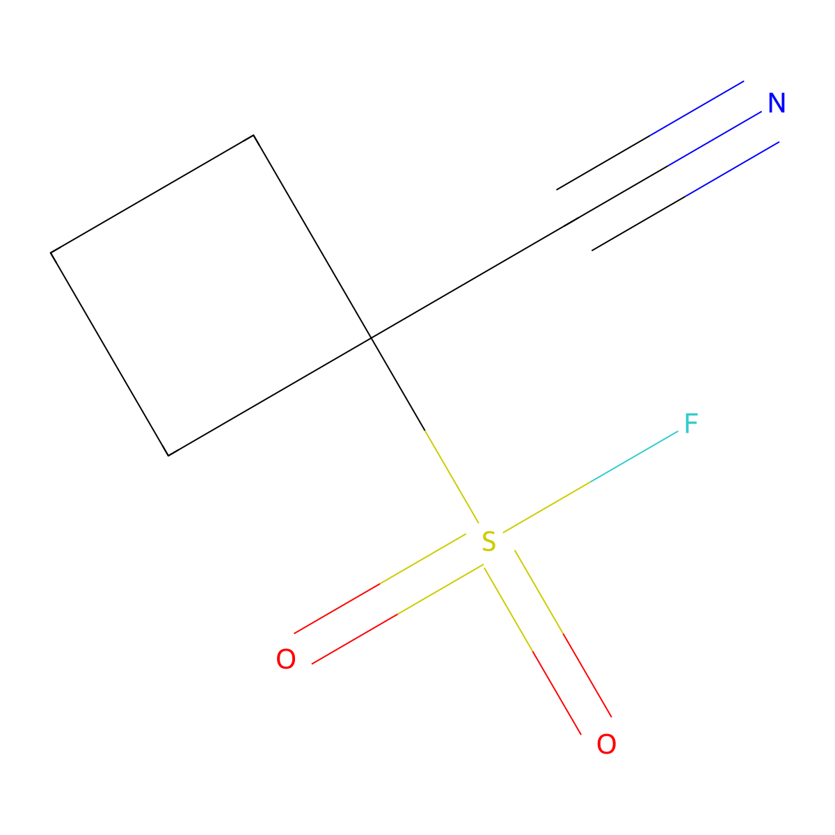 1-Cyanocyclobutane-1-sulfonyl fluoride molecular structure, CAS 2361636-16-8