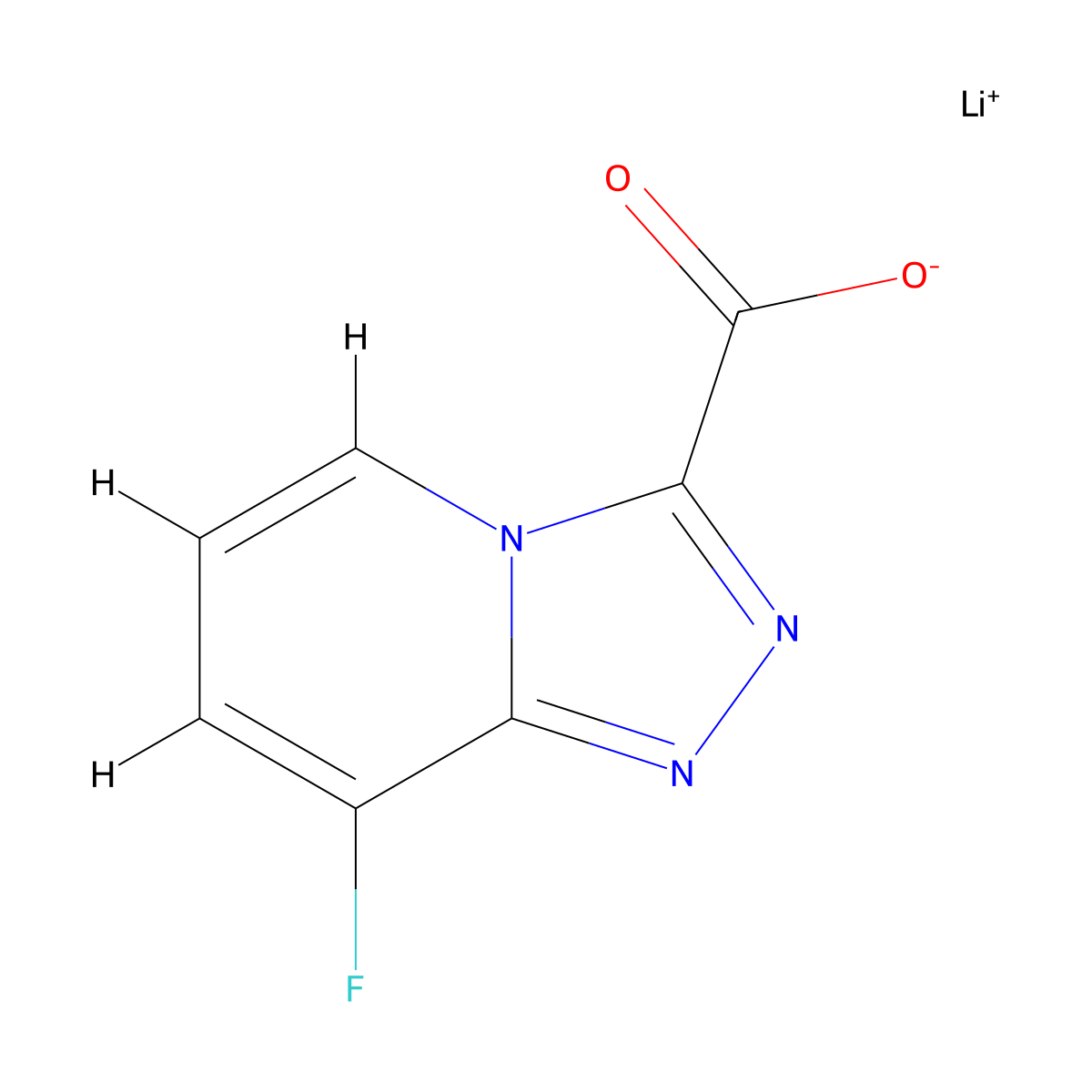 Lithium(1+) ion 8-fluoro-[1,2,4]triazolo[4,3-a]pyridine-3-carboxylate molecular structure, CAS 2361636-19-1