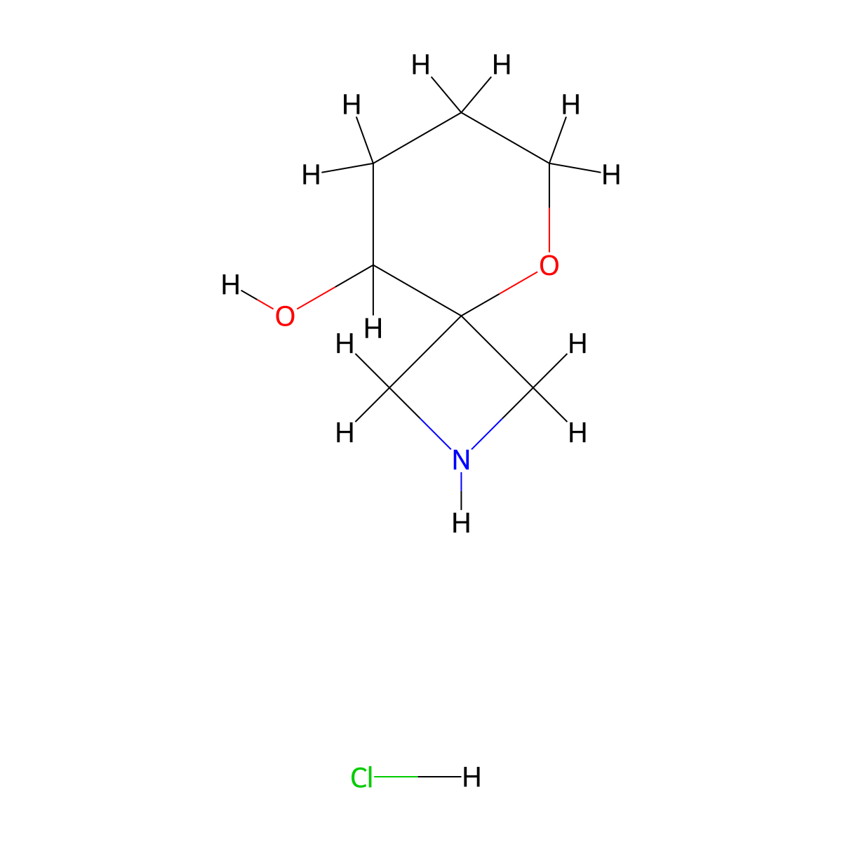 5-Oxa-2-azaspiro[3.5]nonan-9-ol hydrochloride molecular structure, CAS 2361636-27-1
