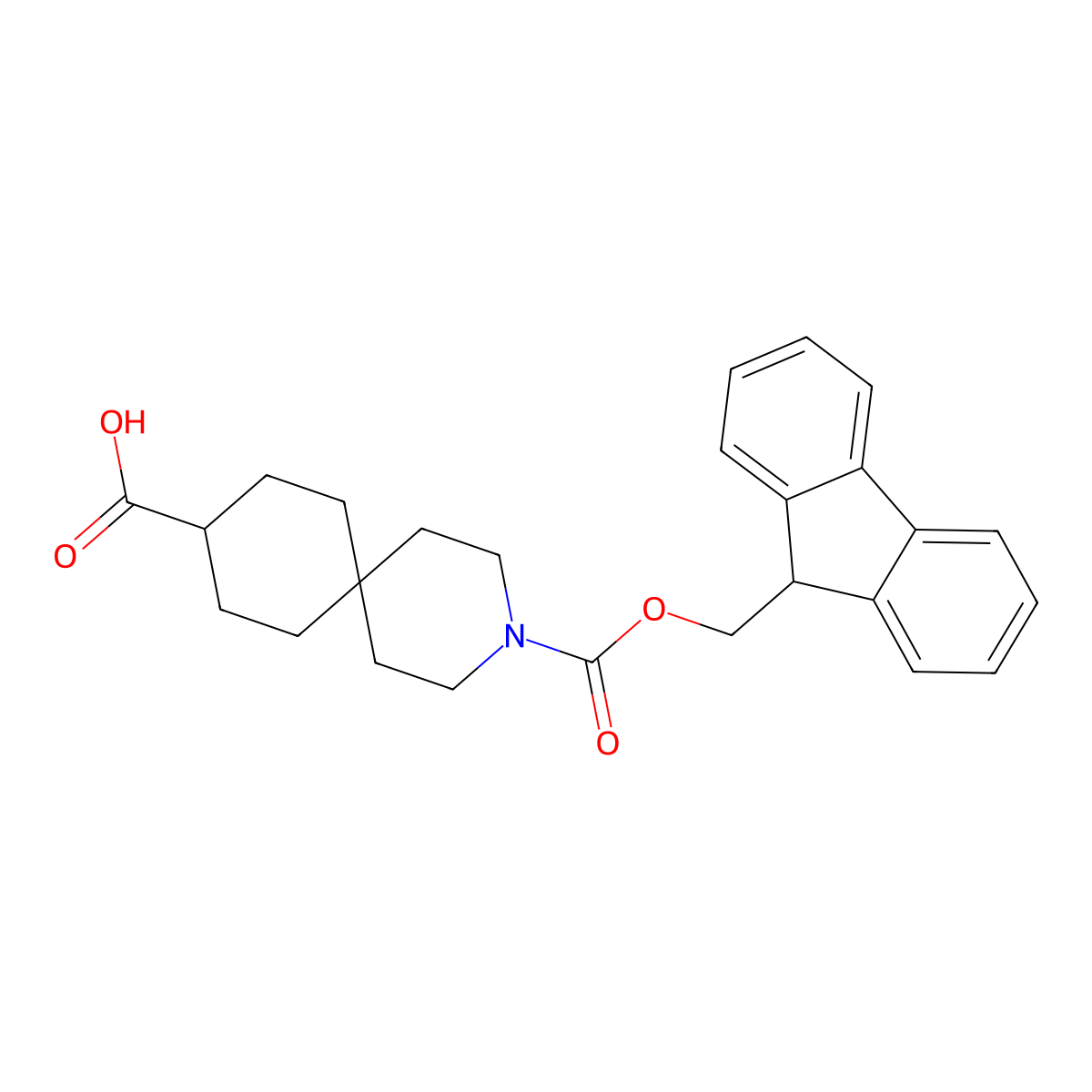 3-(((9H-Fluoren-9-yl)methoxy)carbonyl)-3-azaspiro[5.5]undecane-9-carboxylic acid molecular structure, CAS 2361636-28-2