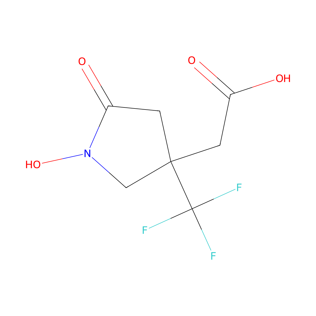 2-(1-Hydroxy-5-oxo-3-(trifluoromethyl)pyrrolidin-3-yl)acetic acid molecular structure, CAS 2361636-29-3