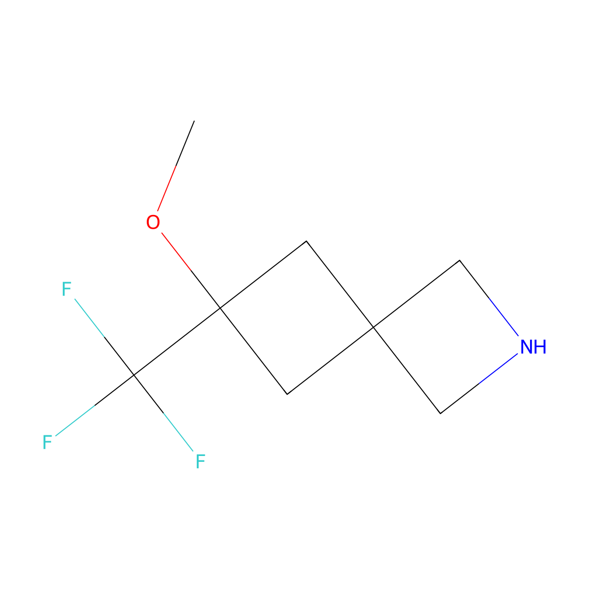 6-Methoxy-6-(trifluoromethyl)-2-azaspiro[3.3]heptane molecular structure, CAS 2361636-31-7