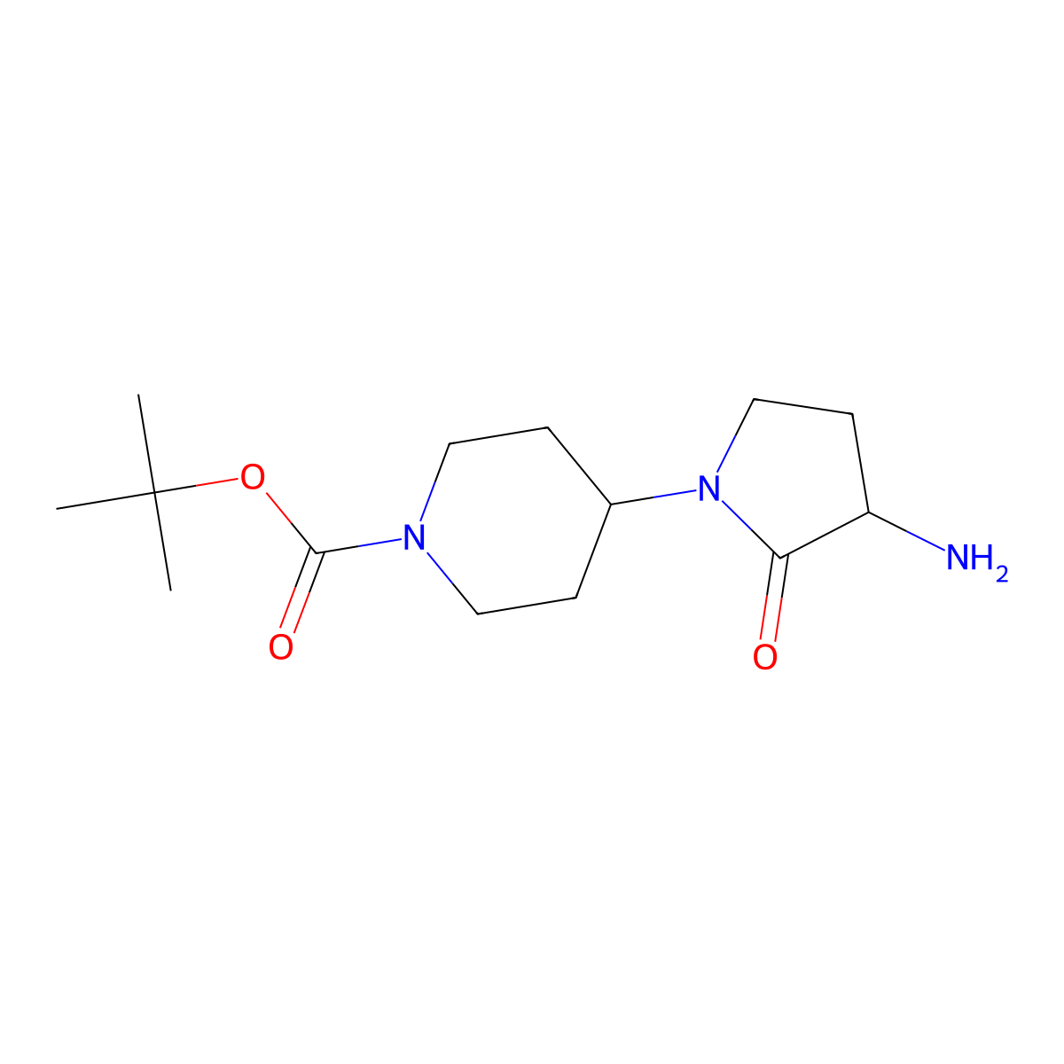 Tert-butyl 4-(3-amino-2-oxopyrrolidin-1-yl)piperidine-1-carboxylate molecular structure, CAS 2361636-33-9