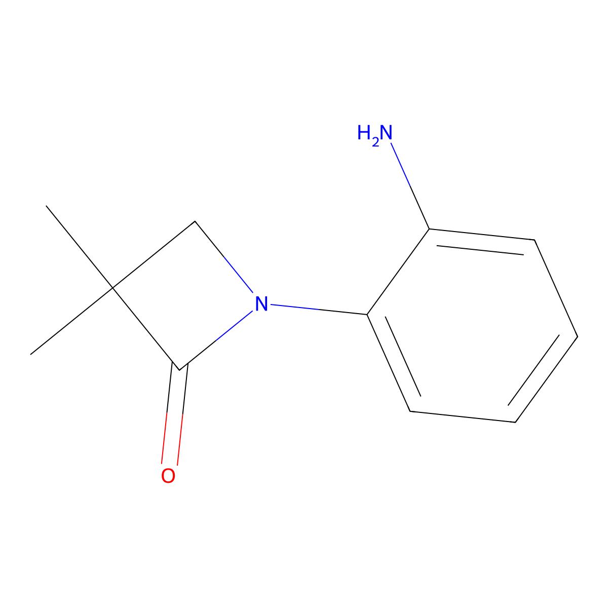 1-(2-Aminophenyl)-3,3-dimethylazetidin-2-one molecular structure, CAS 2361636-45-3