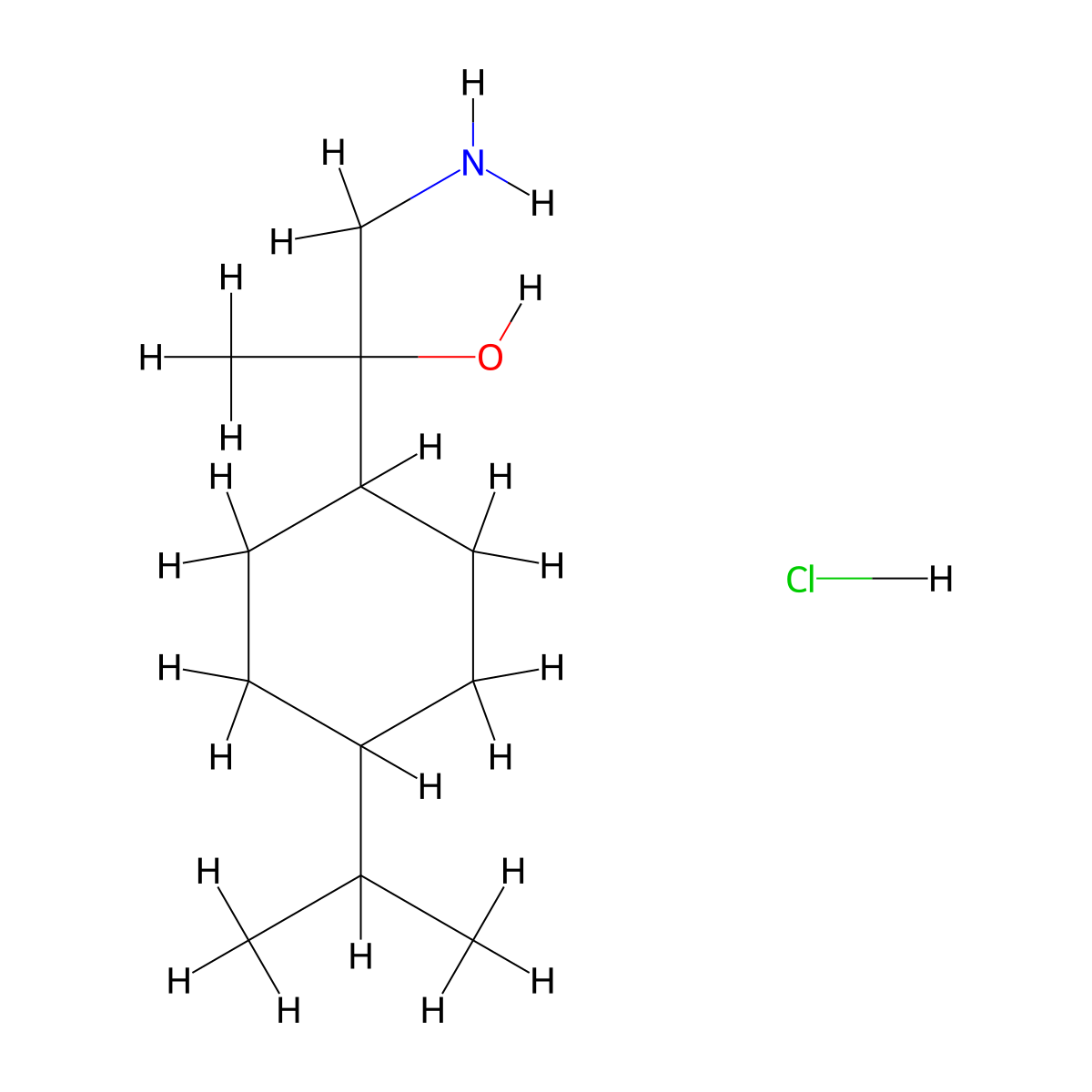 1-Amino-2-[4-(propan-2-yl)cyclohexyl]propan-2-ol hydrochloride molecular structure, CAS 2361636-50-0