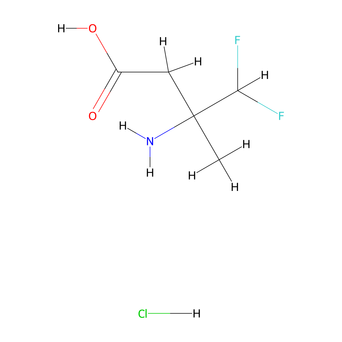 3-Amino-4,4-difluoro-3-methylbutanoic acid;hydrochloride molecular structure, CAS 2361636-56-6