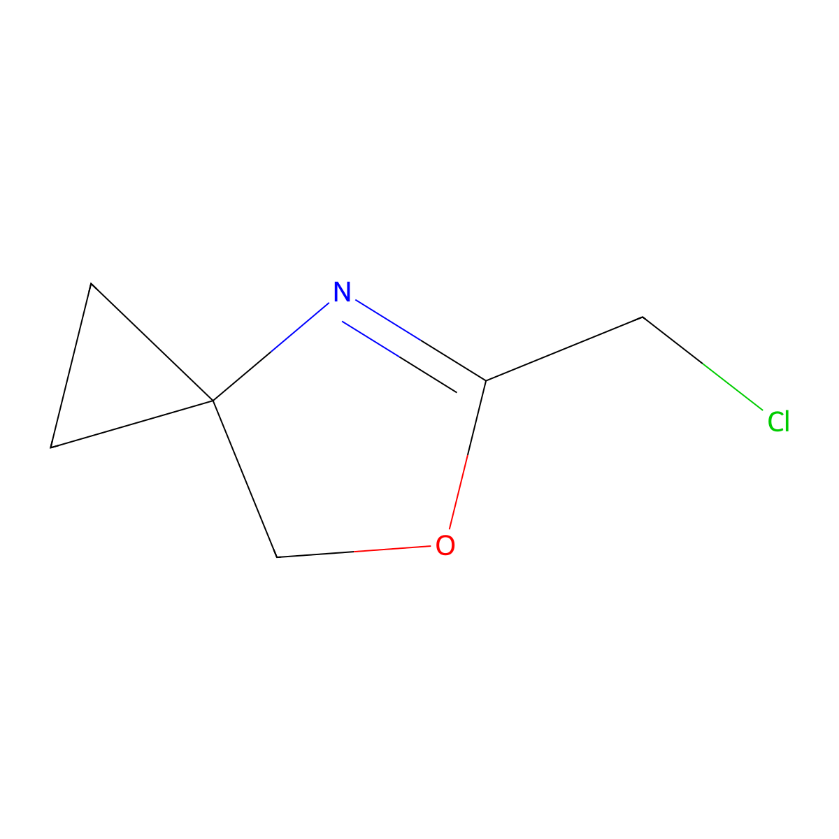 5-(Chloromethyl)-6-oxa-4-azaspiro[2.4]hept-4-ene molecular structure, CAS 2361636-58-8