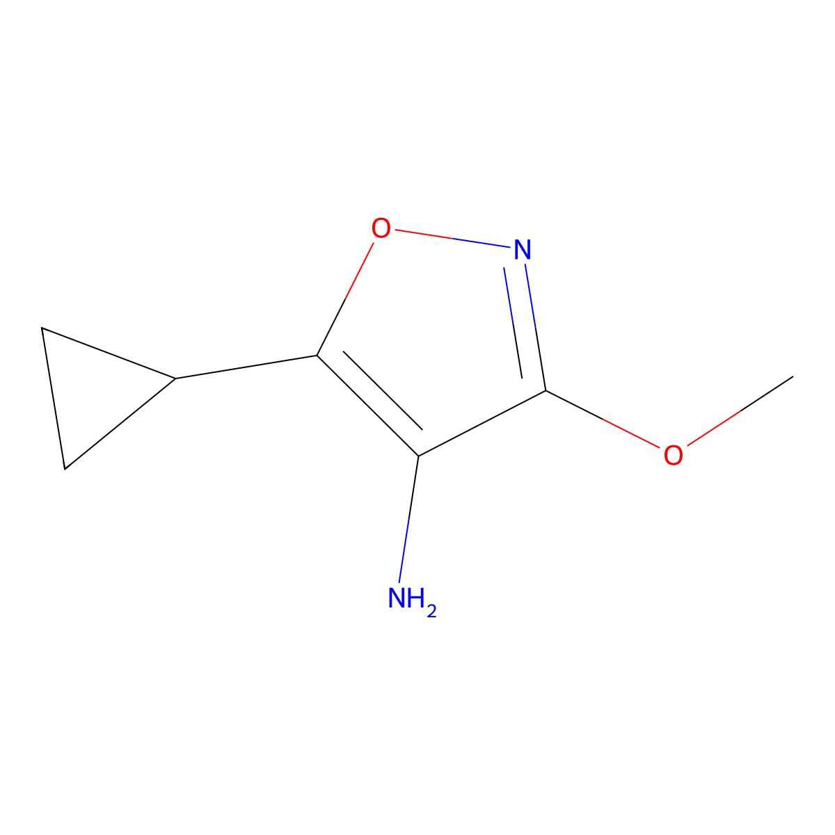 5-Cyclopropyl-3-methoxy-1,2-oxazol-4-amine molecular structure, CAS 2361636-61-3