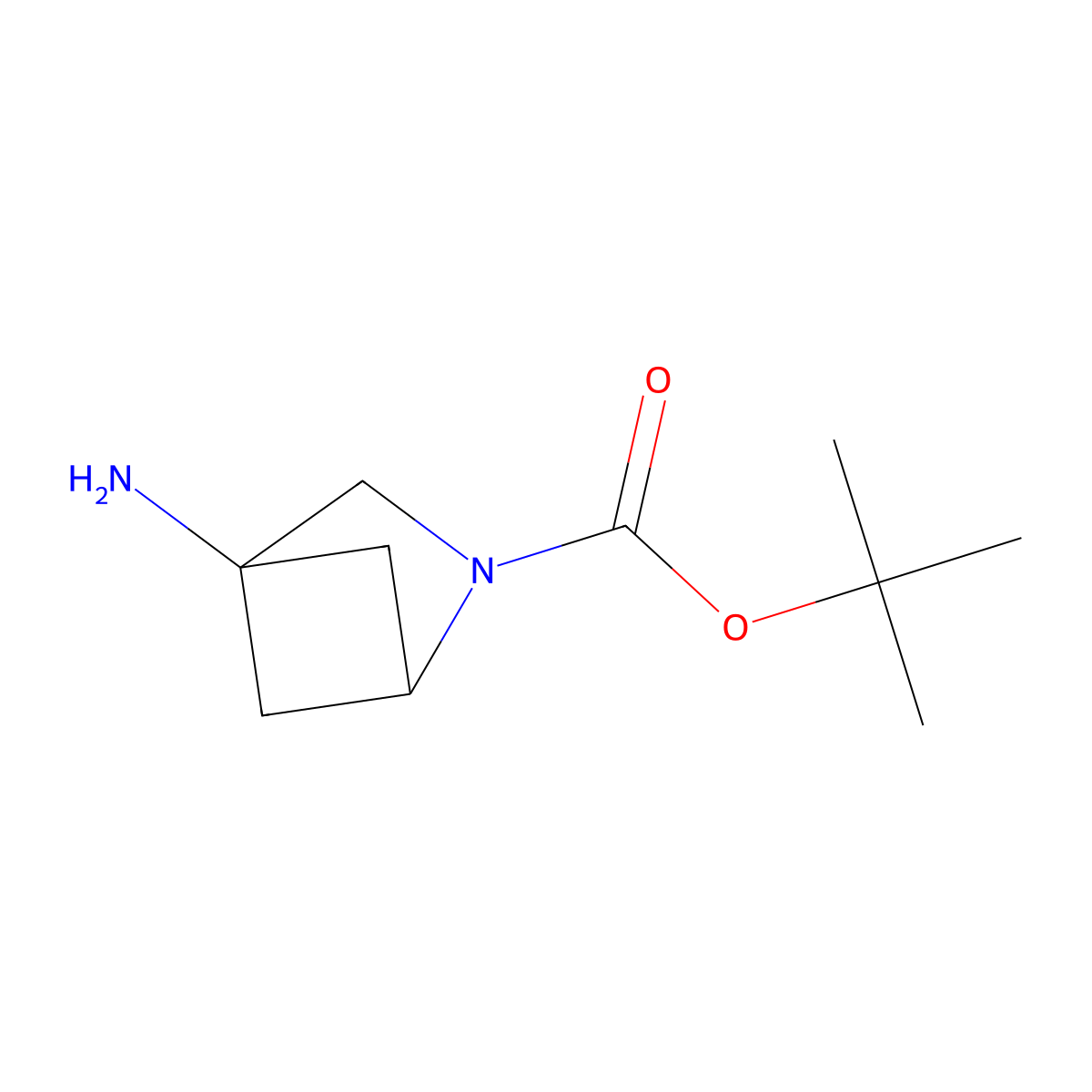 Tert-butyl 4-amino-2-azabicyclo(2.1.1)hexane-2-carboxylate molecular structure, CAS 2361636-63-5
