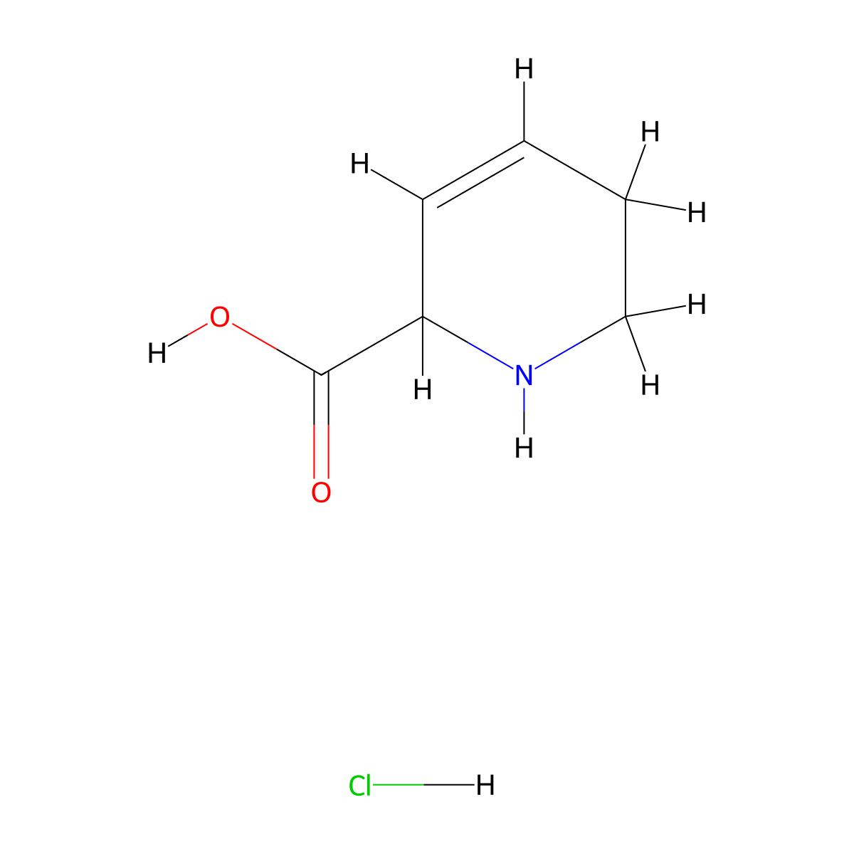 1,2,5,6-Tetrahydropyridine-2-carboxylic acid hydrochloride molecular structure, CAS 2361637-88-7