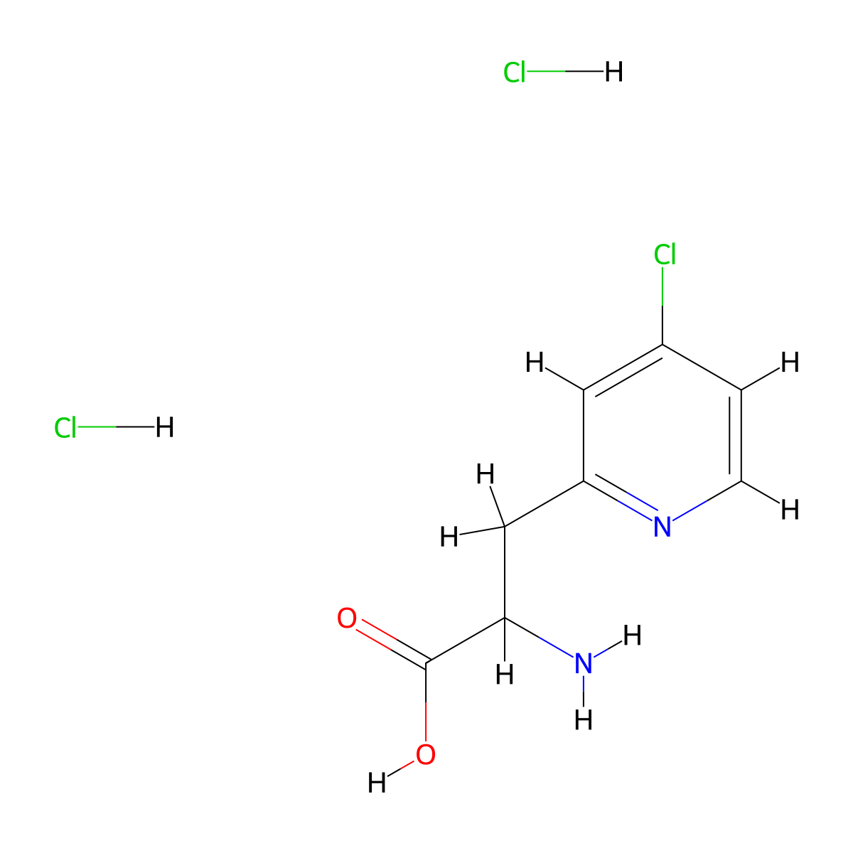 2-Amino-3-(4-chloropyridin-2-yl)propanoic acid dihydrochloride molecular structure, CAS 2361638-21-1