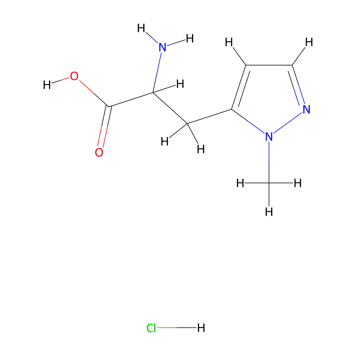2-Amino-3-(2-methylpyrazol-3-yl)propanoic acid;hydrochloride molecular structure, CAS 2361638-26-6