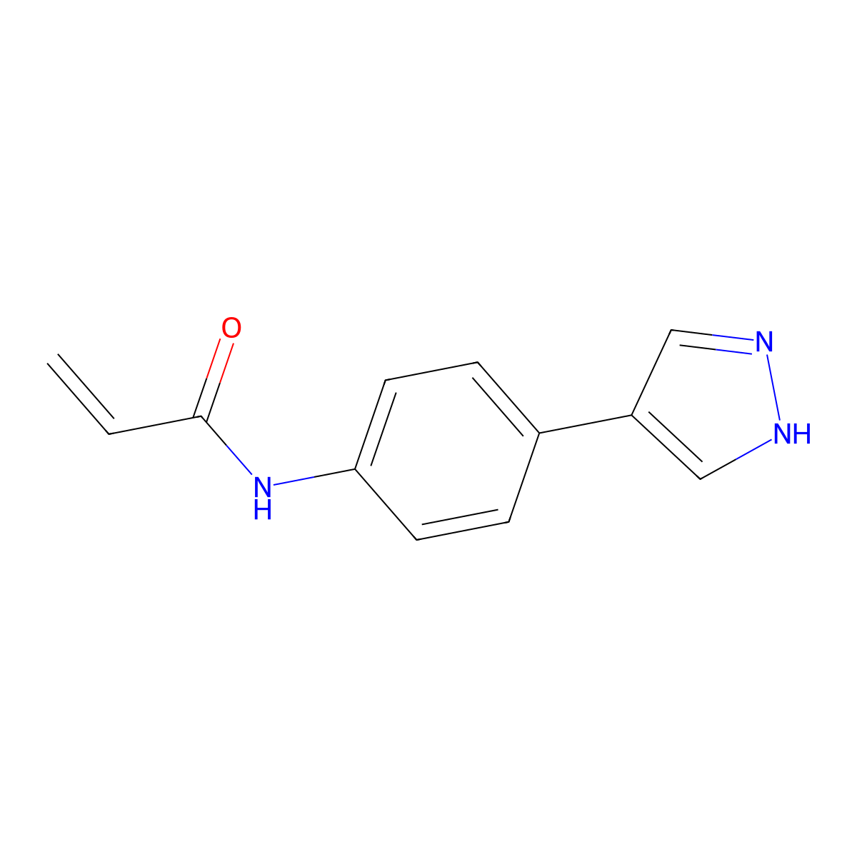 N-[4-(1H-pyrazol-4-yl)phenyl]prop-2-enamide molecular structure, CAS 2361638-75-5