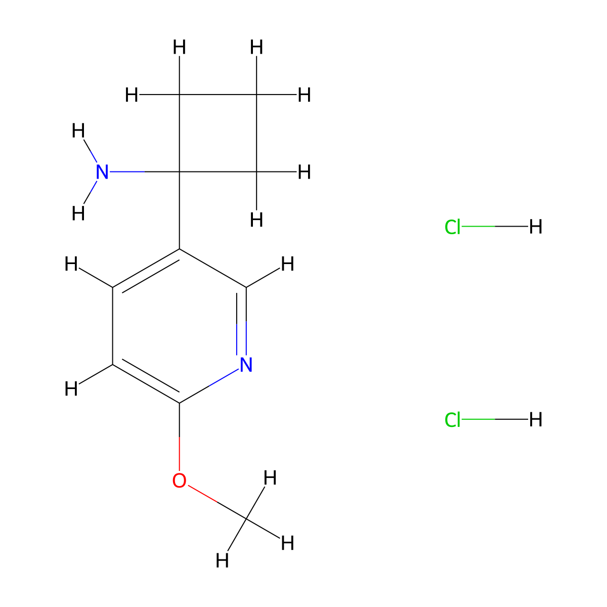 1-(6-Methoxypyridin-3-yl)cyclobutan-1-amine dihydrochloride molecular structure, CAS 2361639-27-0