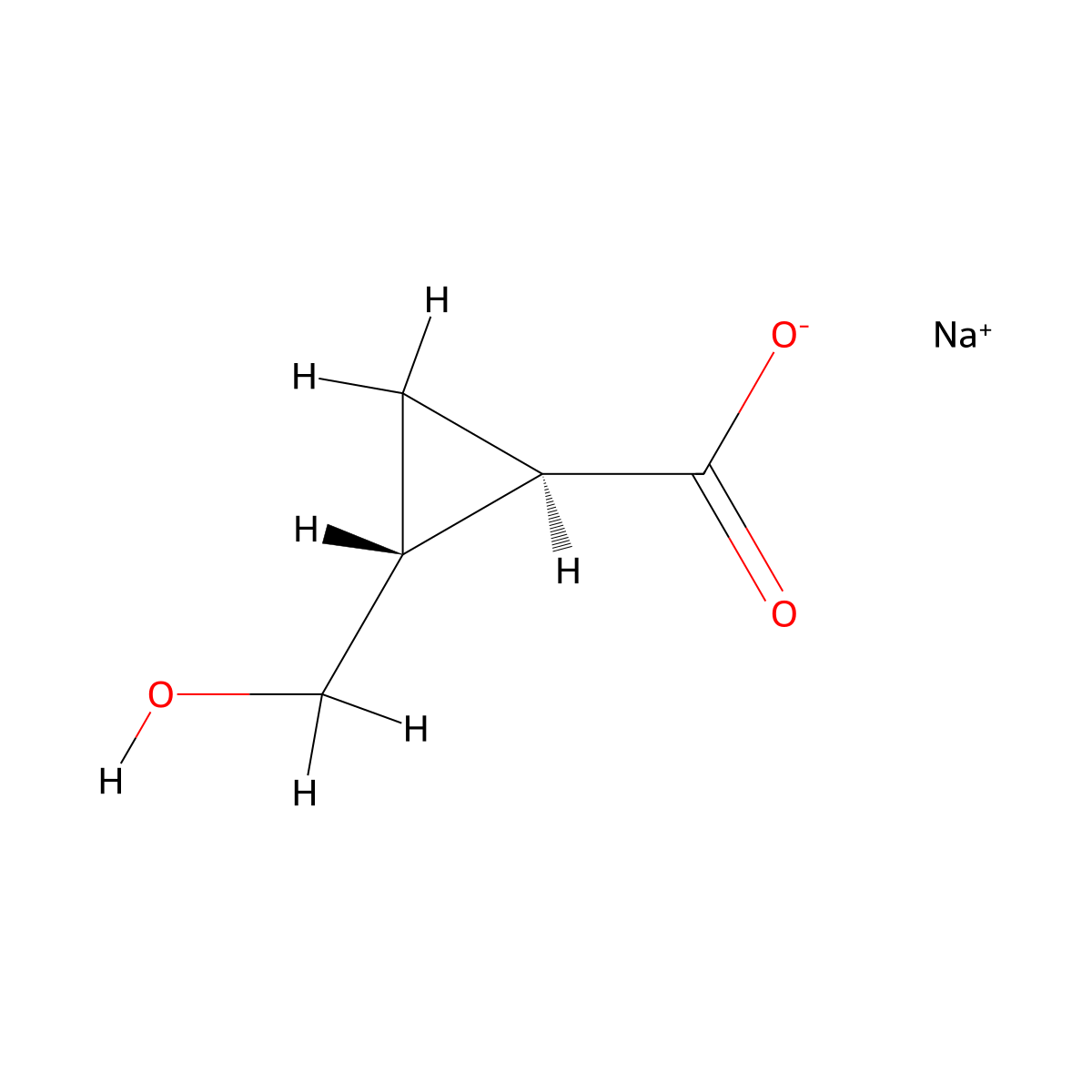rac-sodium (1R,2R)-2-(hydroxymethyl)cyclopropane-1-carboxylate molecular structure, CAS 2361639-90-7
