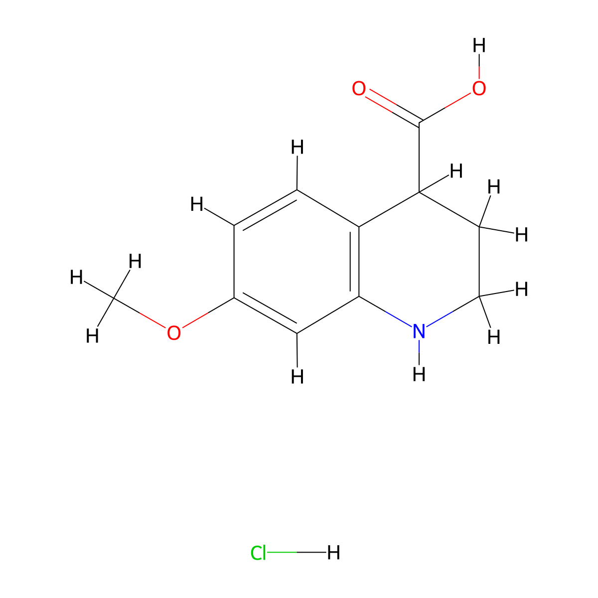 7-Methoxy-1,2,3,4-tetrahydroquinoline-4-carboxylic acid hydrochloride molecular structure, CAS 2361640-77-7