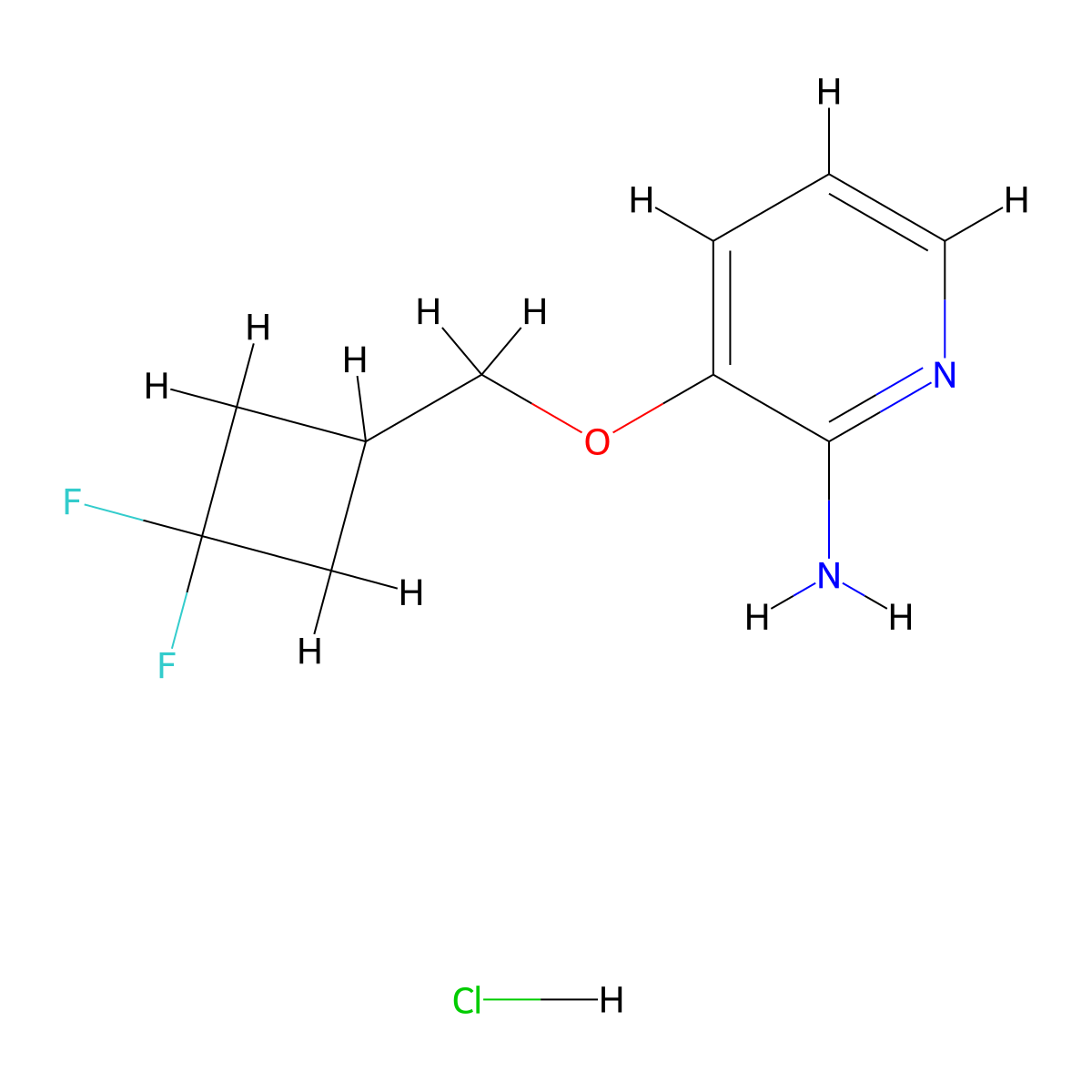 3-[(3,3-Difluorocyclobutyl)methoxy]pyridin-2-amine hydrochloride molecular structure, CAS 2361641-15-6