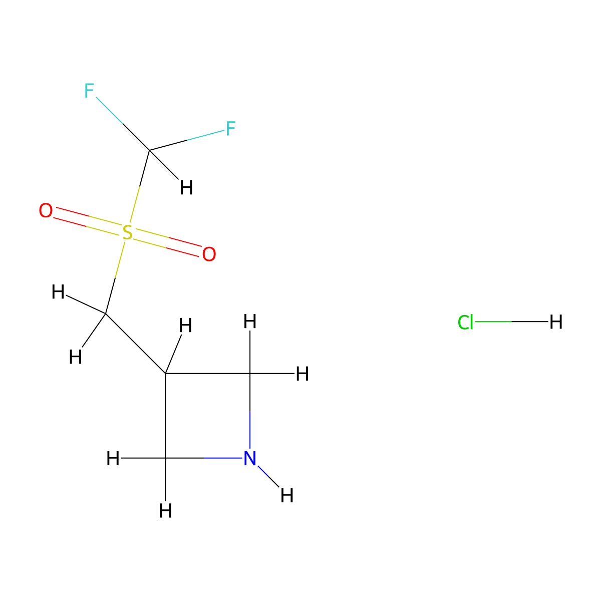 3-(Difluoromethanesulfonylmethyl)azetidine hydrochloride molecular structure, CAS 2361643-40-3
