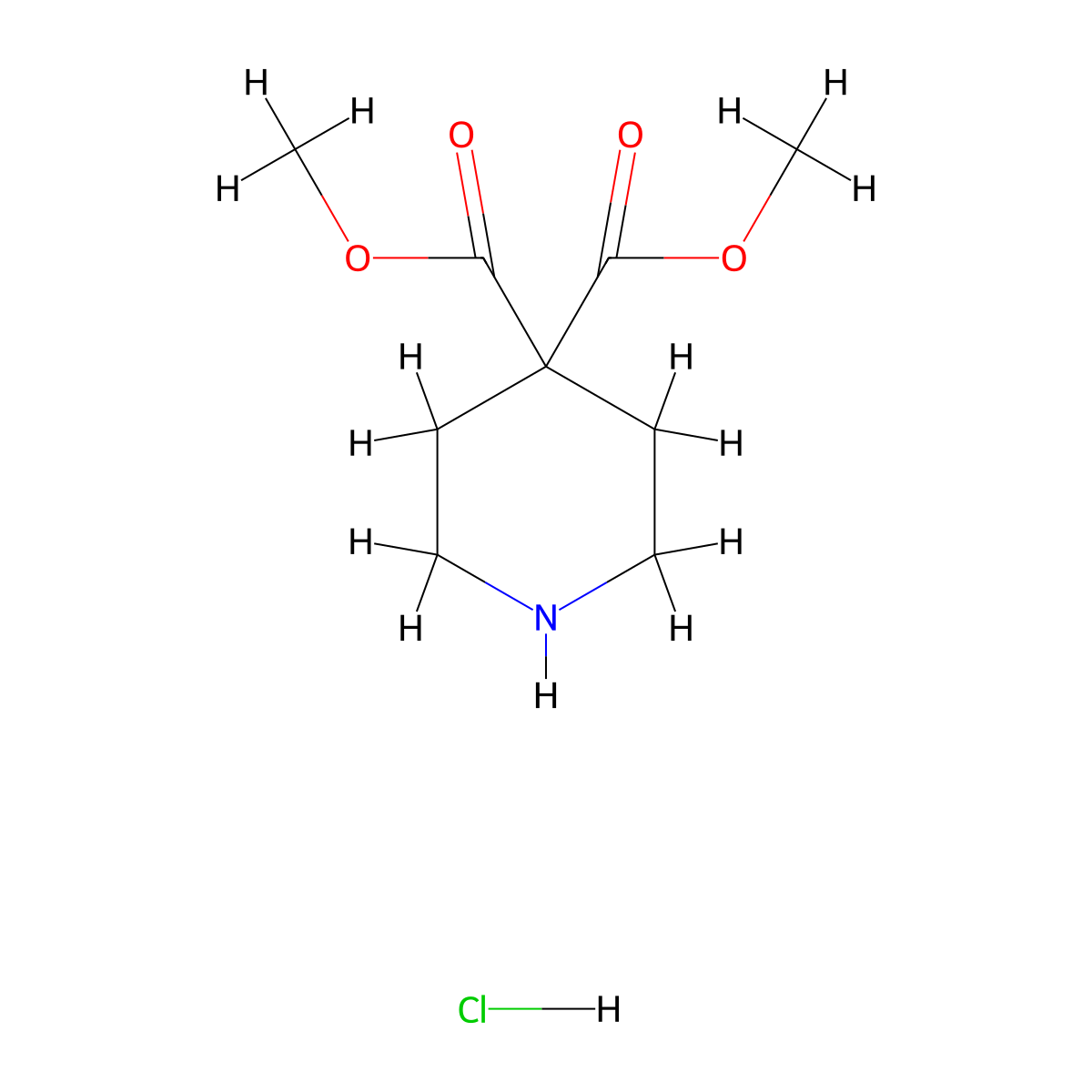 4,4-Dimethyl piperidine-4,4-dicarboxylate hydrochloride molecular structure, CAS 2361643-41-4