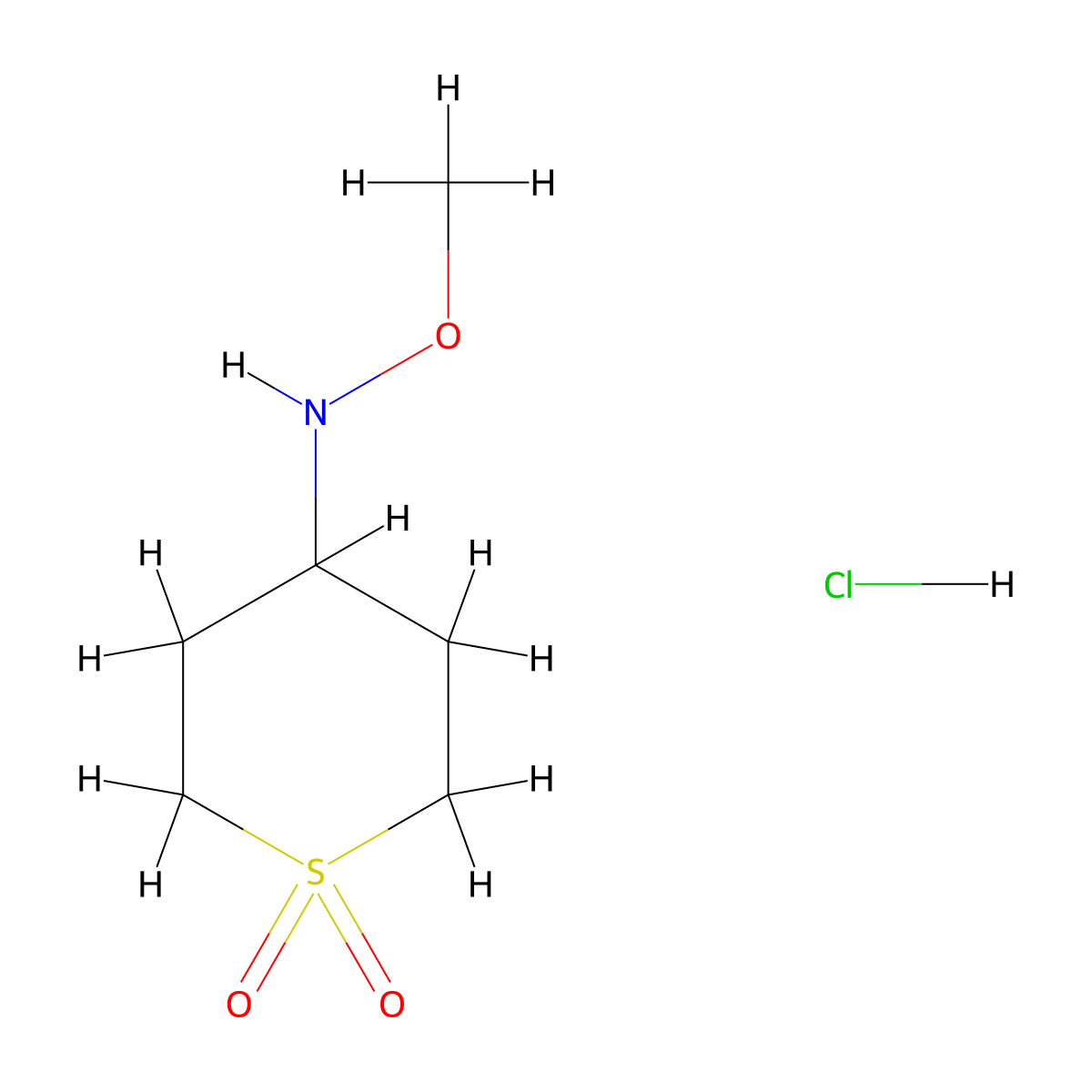 N-Methoxy-1,1-dioxothian-4-amine;hydrochloride molecular structure, CAS 2361643-42-5
