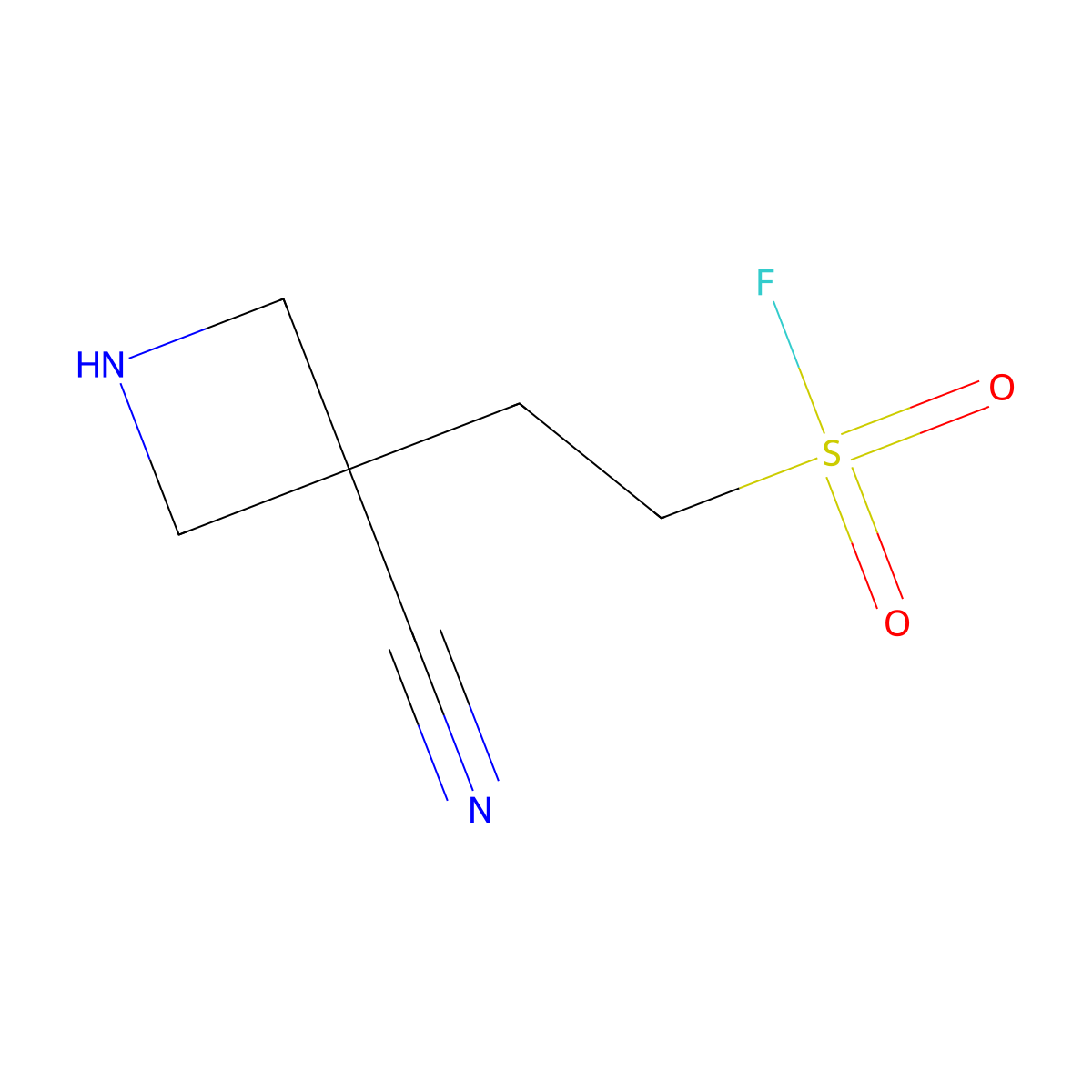 2-(3-Cyanoazetidin-3-yl)ethane-1-sulfonyl fluoride molecular structure, CAS 2361643-45-8