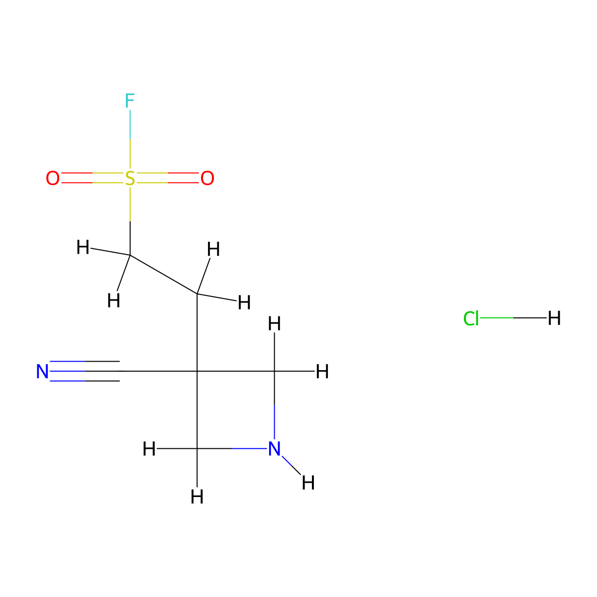 2-(3-Cyanoazetidin-3-yl)ethane-1-sulfonylfluoridehydrochloride molecular structure, CAS 2361643-46-9
