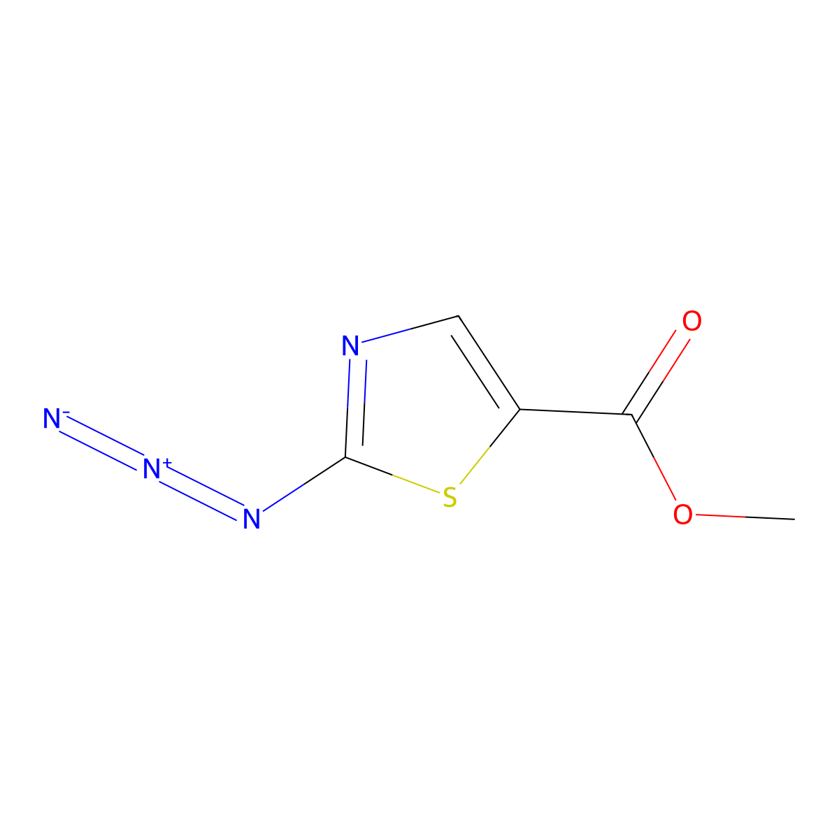 Methyl 2-azido-1,3-thiazole-5-carboxylate molecular structure, CAS 2361643-51-6
