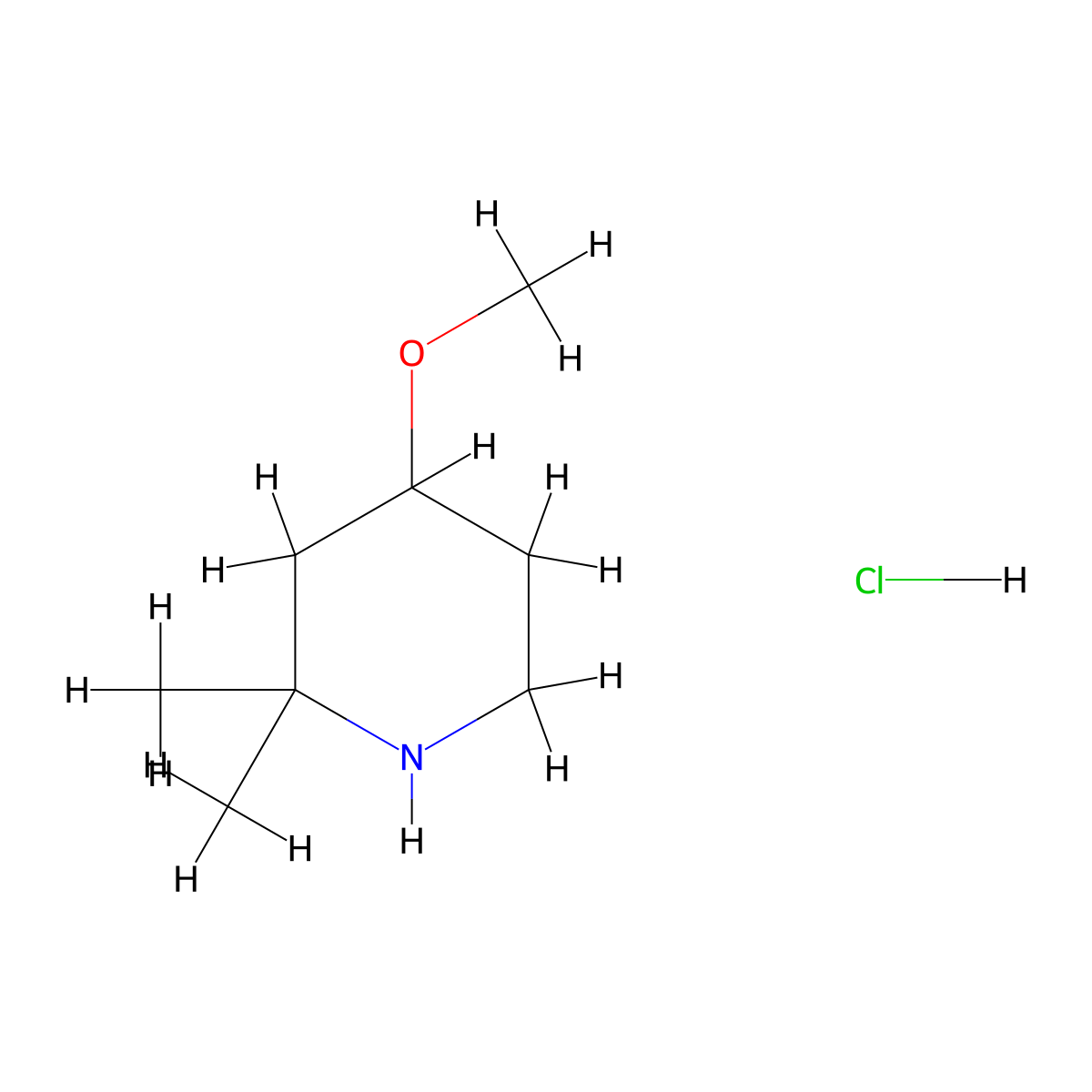 4-Methoxy-2,2-dimethylpiperidine hydrochloride molecular structure, CAS 2361643-57-2