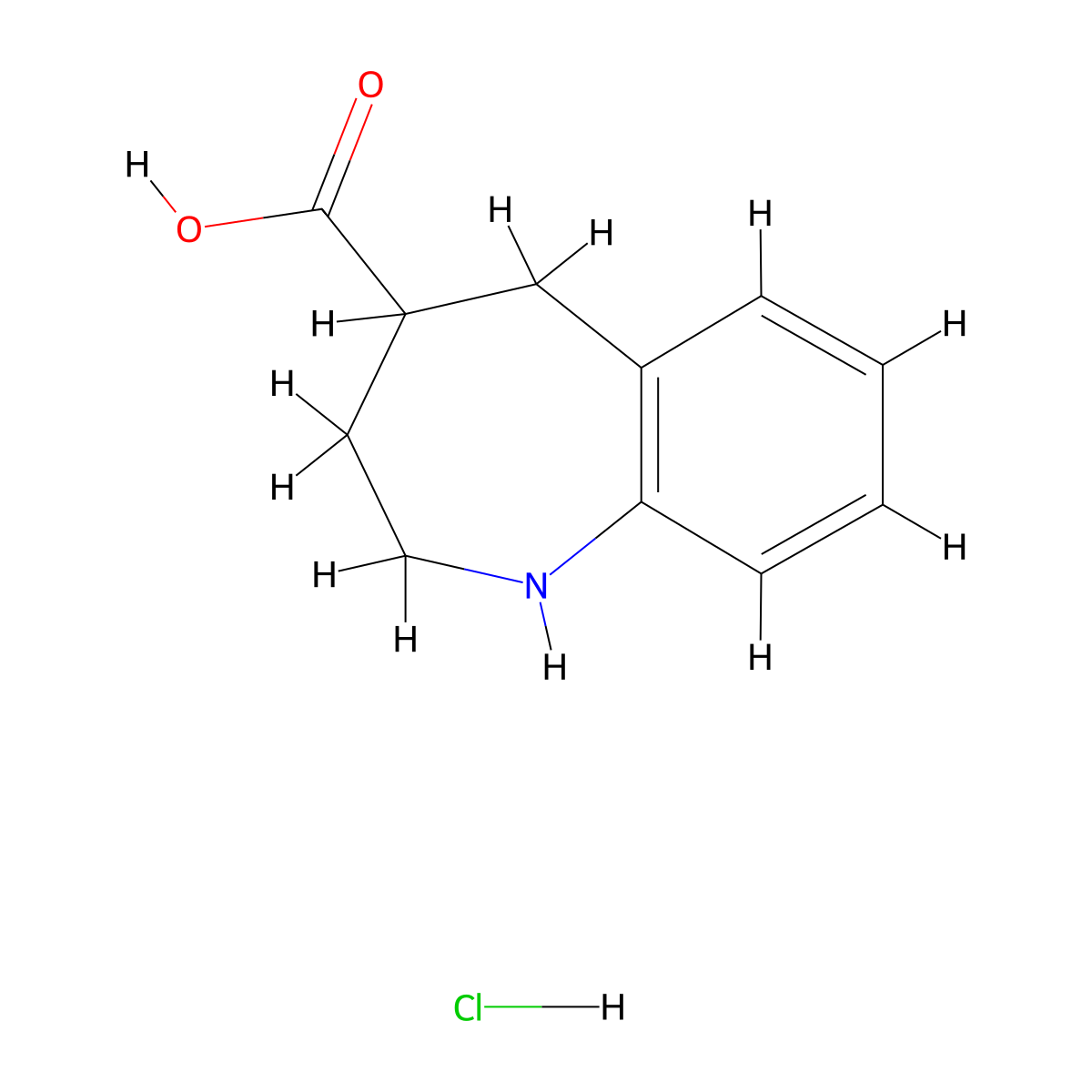 2,3,4,5-tetrahydro-1H-1-benzazepine-4-carboxylic acid hydrochloride molecular structure, CAS 2361643-58-3