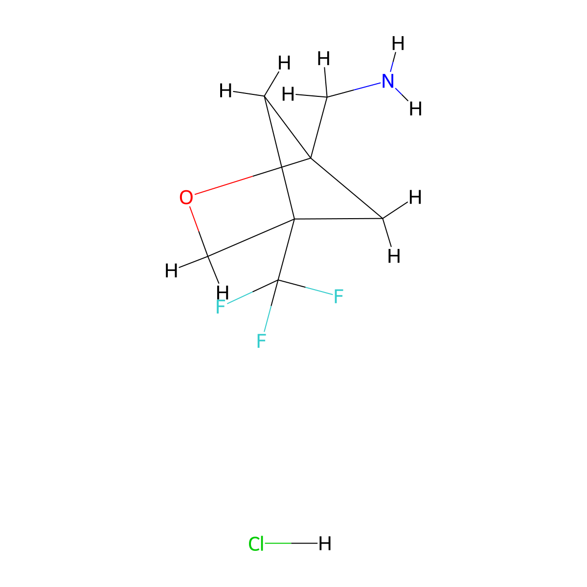 [4-(Trifluoromethyl)-2-oxabicyclo[2.1.1]hexan-1-yl]methanamine hydrochloride molecular structure, CAS 2361643-77-6