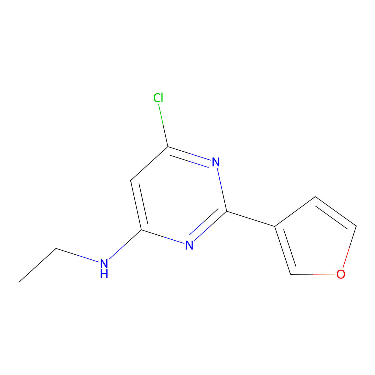 6-Chloro-N-ethyl-2-(furan-3-yl)pyrimidin-4-amine molecular structure, CAS 2361643-79-8