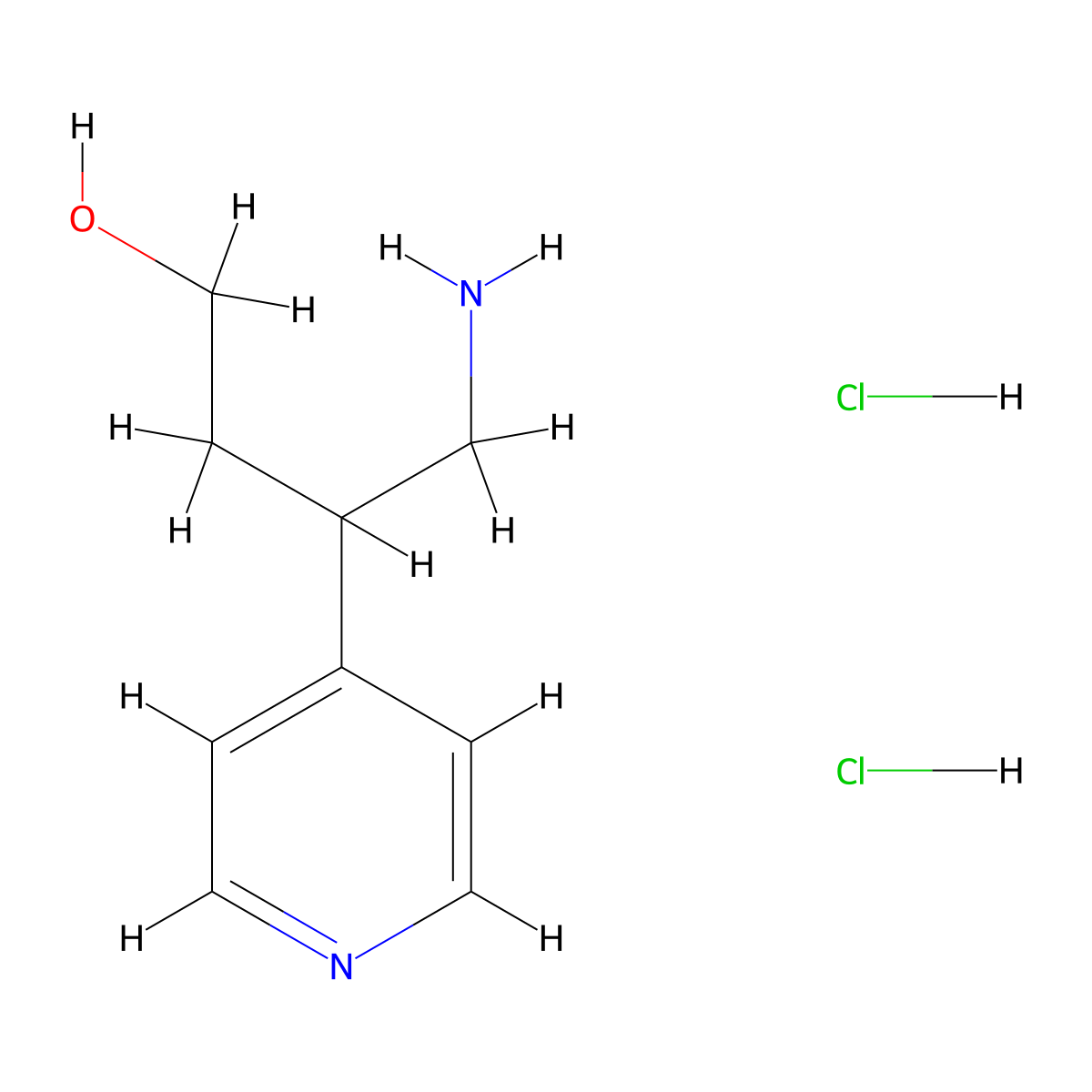 4-Amino-3-(pyridin-4-yl)butan-1-ol dihydrochloride molecular structure, CAS 2361643-80-1