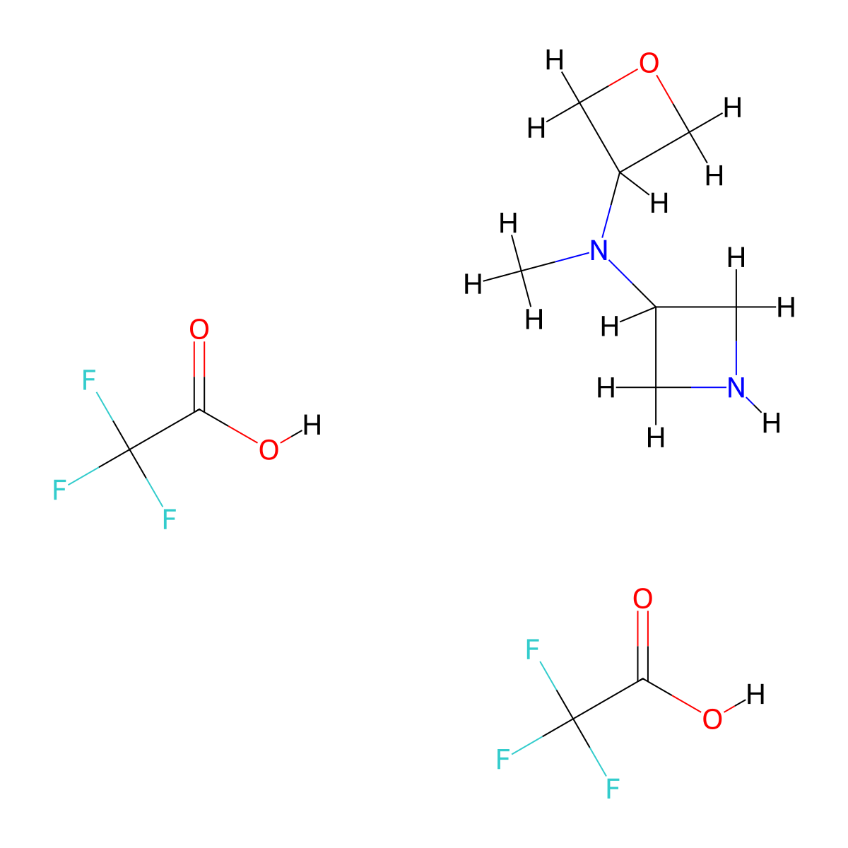 N-methyl-N-(oxetan-3-yl)azetidin-3-amine,bis(trifluoroaceticacid) molecular structure, CAS 2361643-86-7
