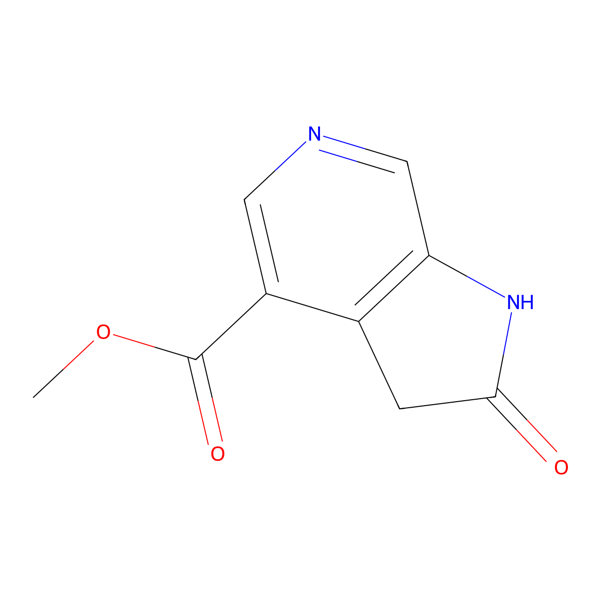 Methyl 2-oxo-2,3-dihydro-1H-pyrrolo[2,3-c]pyridine-4-carboxylate molecular structure, CAS 2361643-89-0