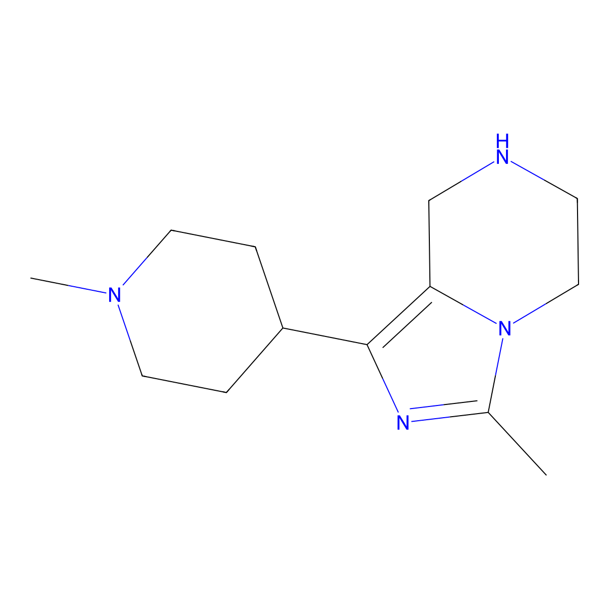 1-methyl-4-{3-methyl-5H,6H,7H,8H-imidazo[1,5-a]pyrazin-1-yl}piperidine molecular structure, CAS 2361643-97-0