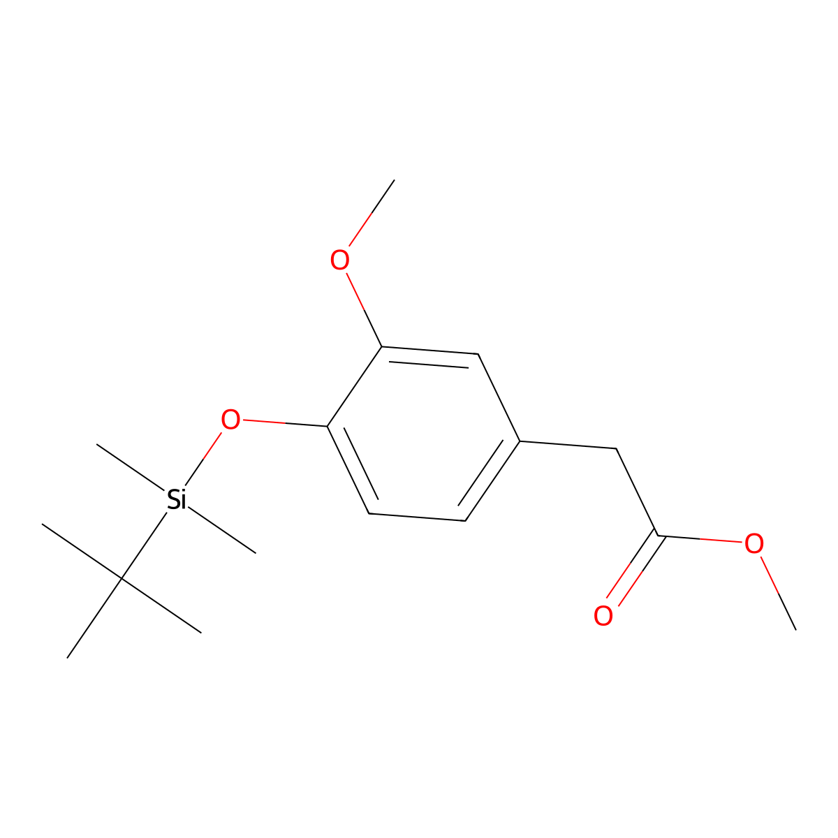 Methyl 2-{4-[(tert-butyldimethylsilyl)oxy]-3-methoxyphenyl}acetate molecular structure, CAS 2361644-00-8
