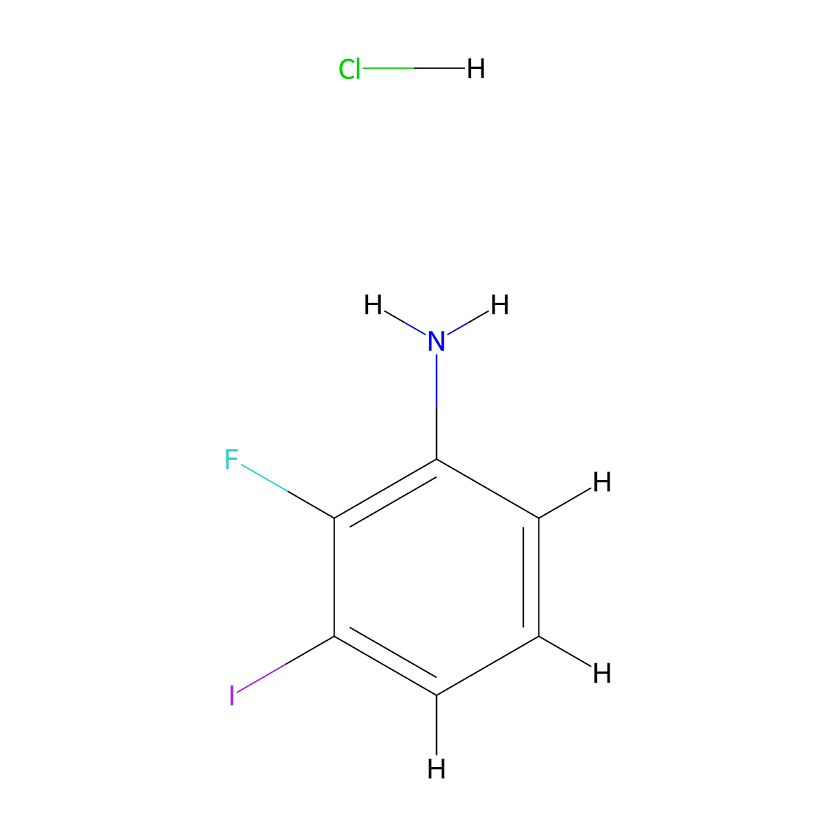 2-Fluoro-3-iodoaniline hydrochloride molecular structure, CAS 2361644-01-9