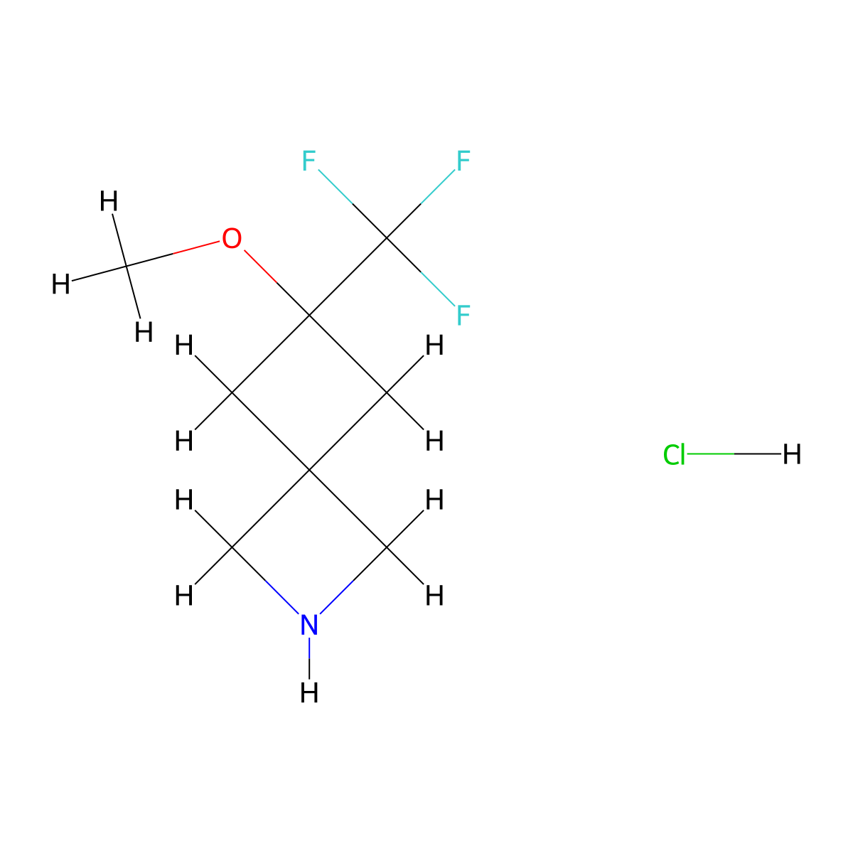 6-Methoxy-6-(trifluoromethyl)-2-azaspiro(3.3)heptane hydrochloride molecular structure, CAS 2361644-13-3