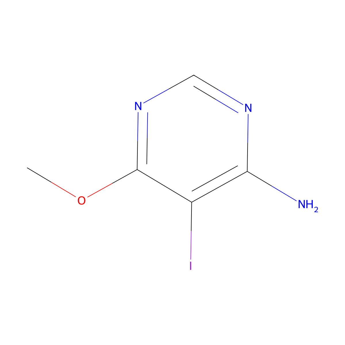 5-Iodo-6-methoxypyrimidin-4-amine molecular structure, CAS 2361644-14-4