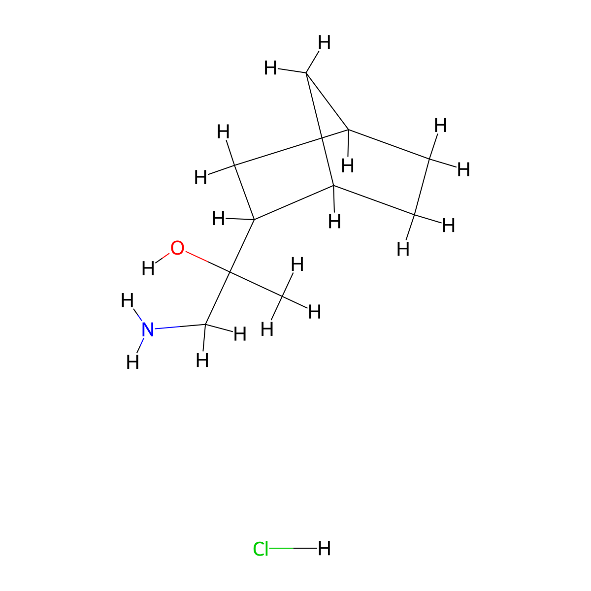 1-Amino-2-(bicyclo(2.2.1)heptan-2-yl)propan-2-ol hydrochloride molecular structure, CAS 2361644-15-5