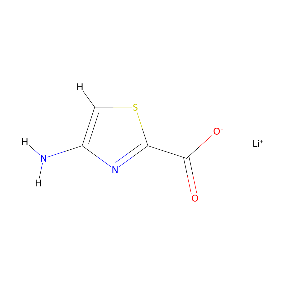 Lithium(1+) ion 4-amino-1,3-thiazole-2-carboxylate molecular structure, CAS 2361644-16-6