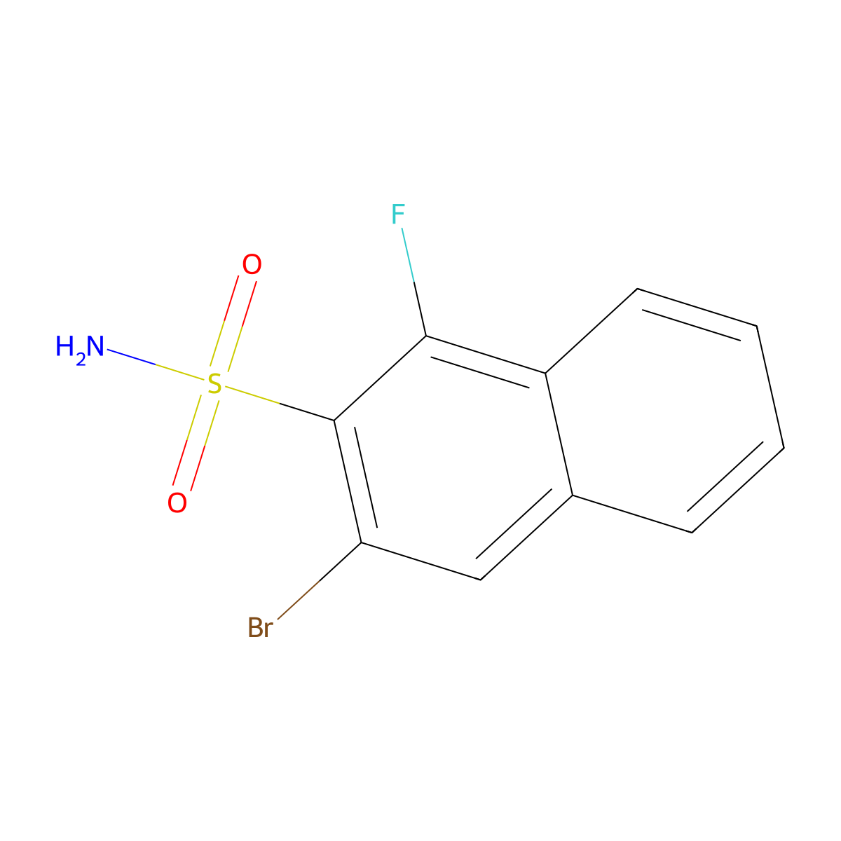 3-Bromo-1-fluoronaphthalene-2-sulfonamide molecular structure, CAS 2361644-17-7
