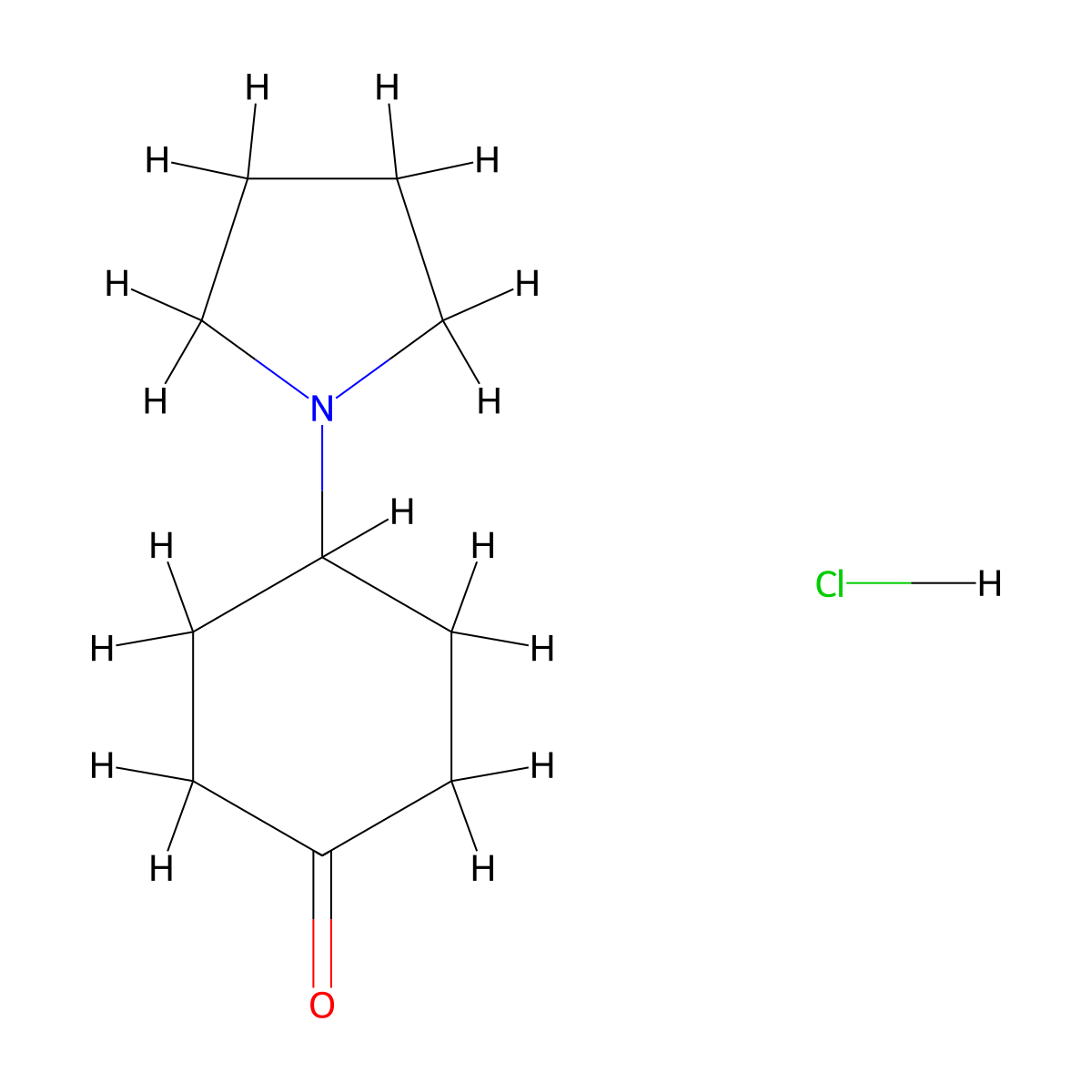 4-(Pyrrolidin-1-yl)cyclohexan-1-one hydrochloride molecular structure, CAS 2361644-21-3