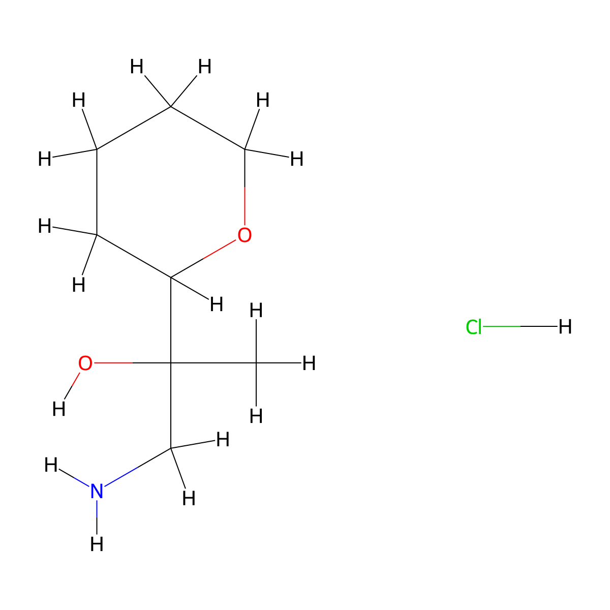 1-Amino-2-(oxan-2-yl)propan-2-ol hydrochloride molecular structure, CAS 2361644-25-7