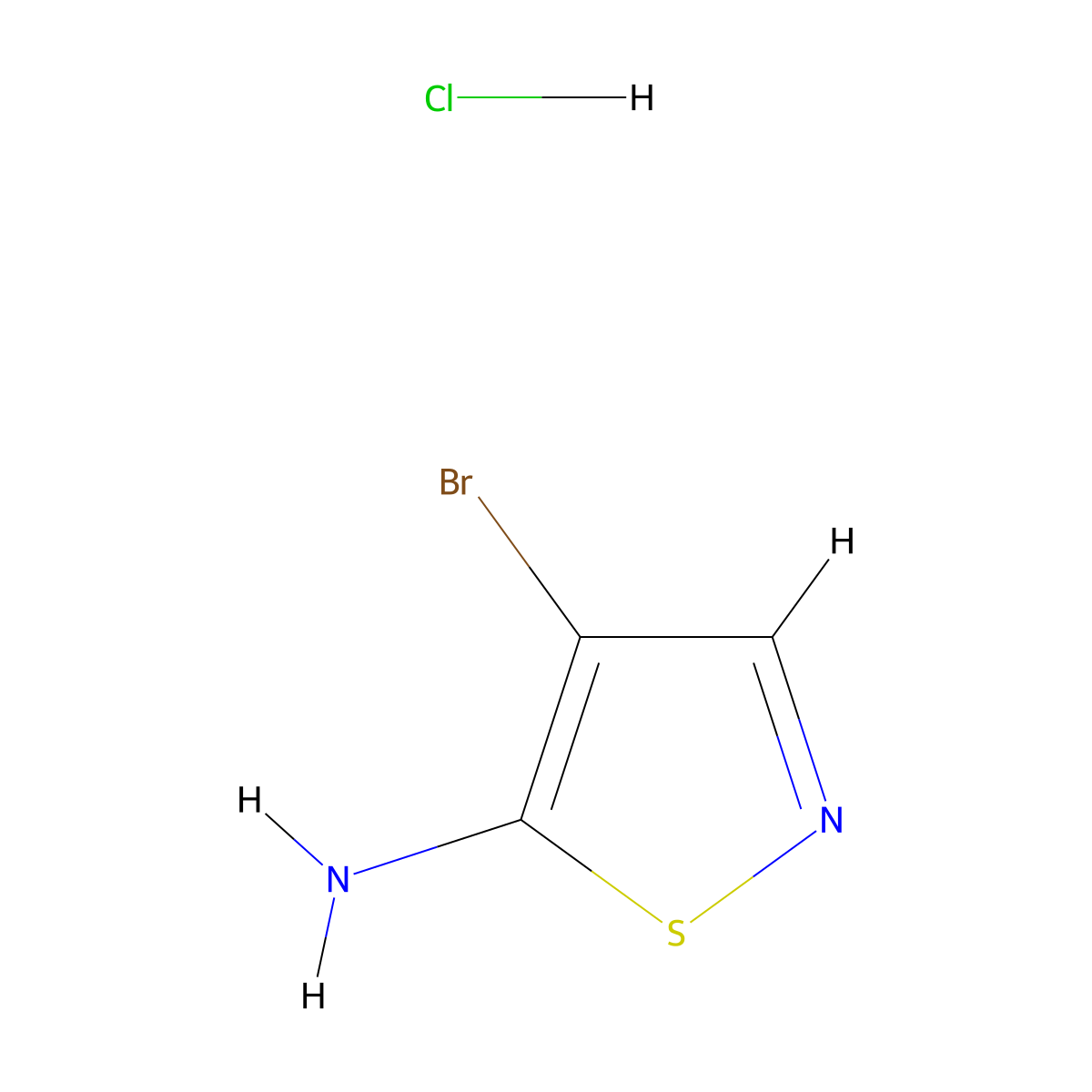 4-Bromo-1,2-thiazol-5-amine hydrochloride molecular structure, CAS 2361644-26-8