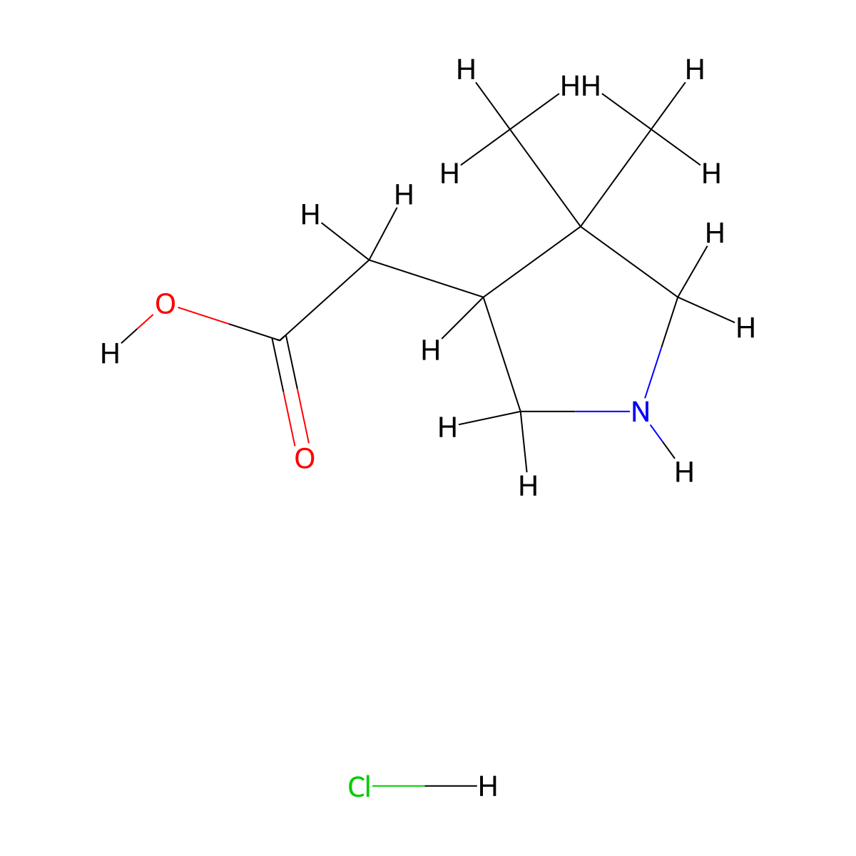 2-(4,4-Dimethylpyrrolidin-3-yl)acetic acid hydrochloride molecular structure, CAS 2361644-28-0