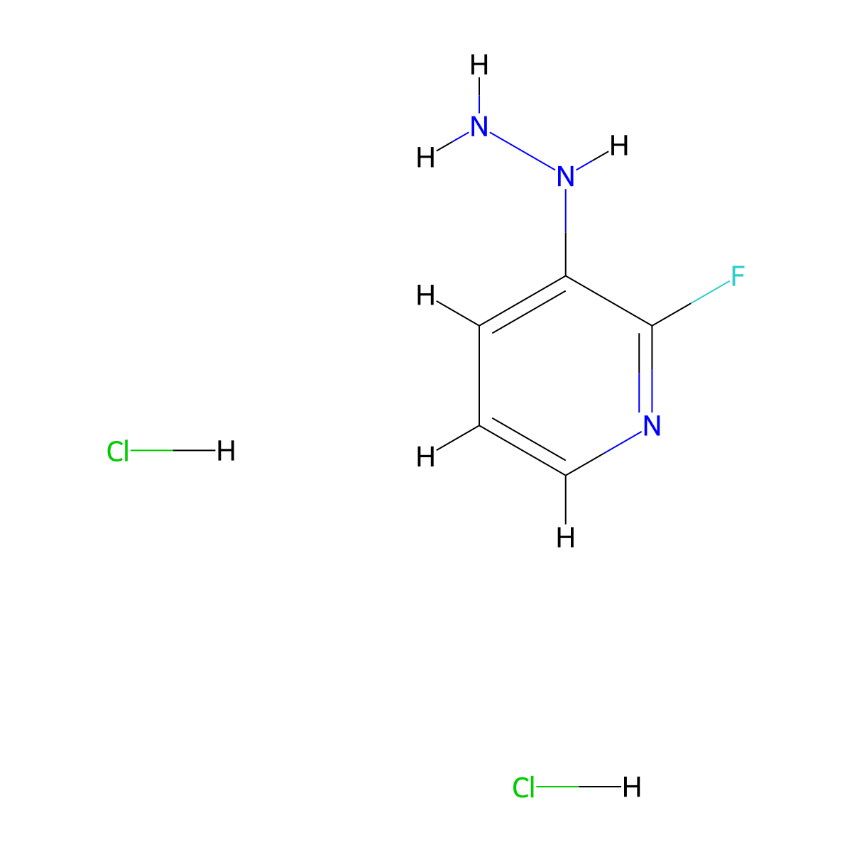 2-Fluoro-3-hydrazinylpyridine dihydrochloride molecular structure, CAS 2361644-29-1