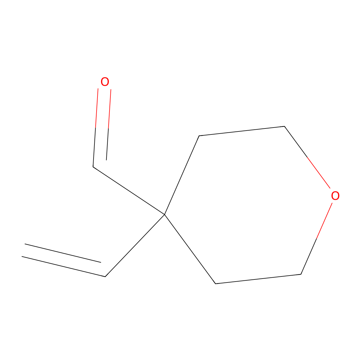 4-Ethenyloxane-4-carbaldehyde molecular structure, CAS 2361644-35-9