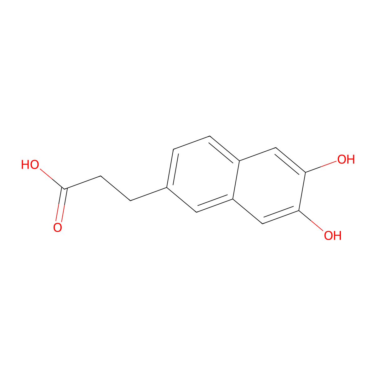 3-(6,7-Dihydroxynaphthalen-2-yl)propanoic acid molecular structure, CAS 2361644-37-1