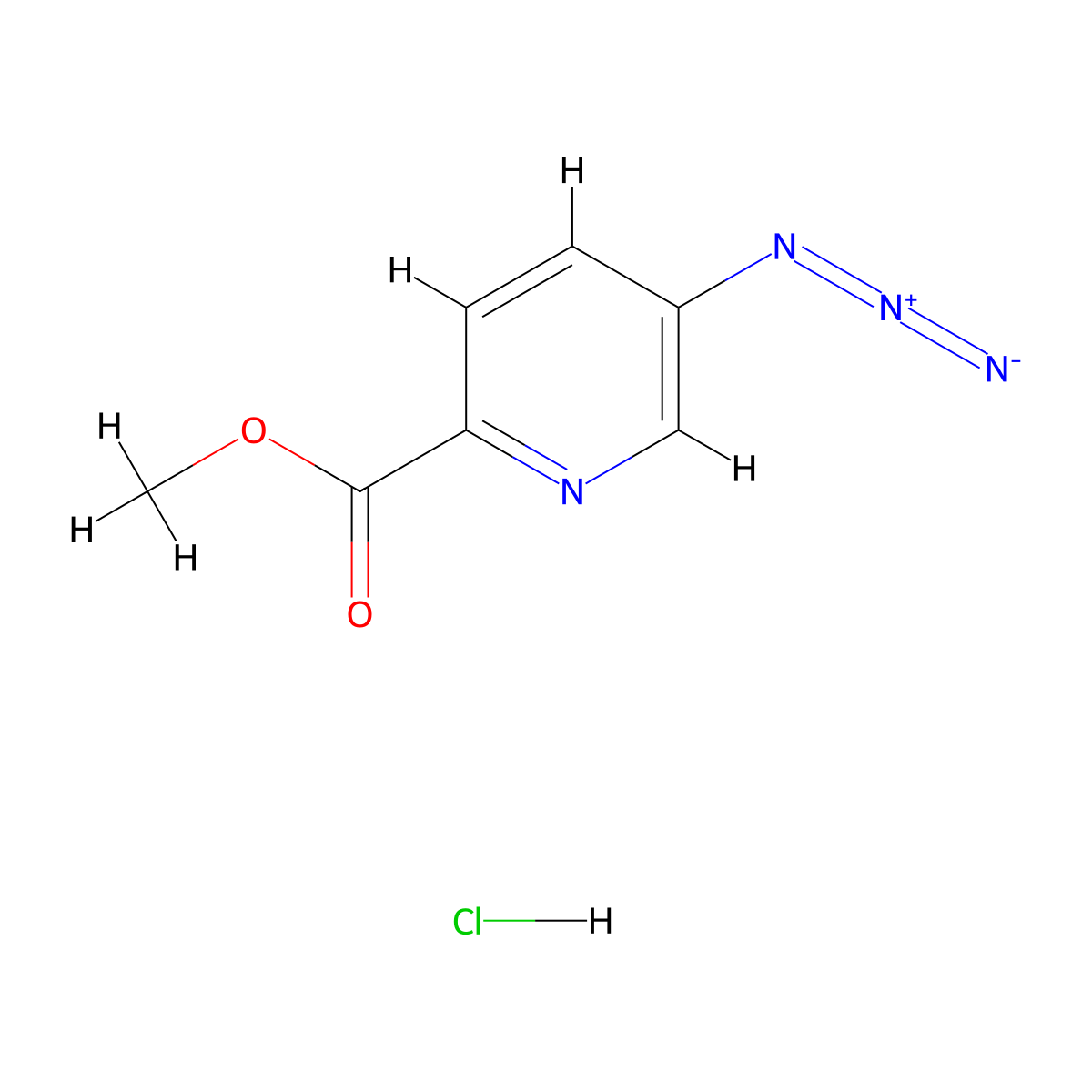 Methyl 5-azidopyridine-2-carboxylate hydrochloride molecular structure, CAS 2361644-47-3